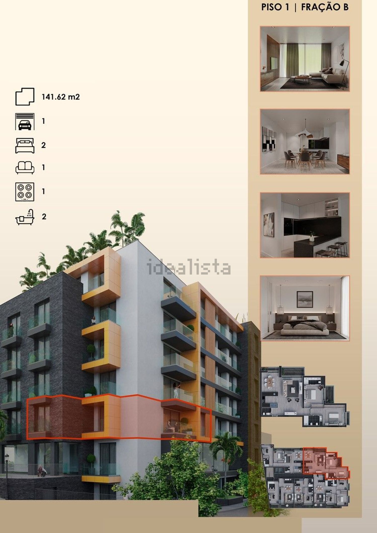 公寓 t2出售在Rua Dr. Nicodemos Pereira s/n - 平面图