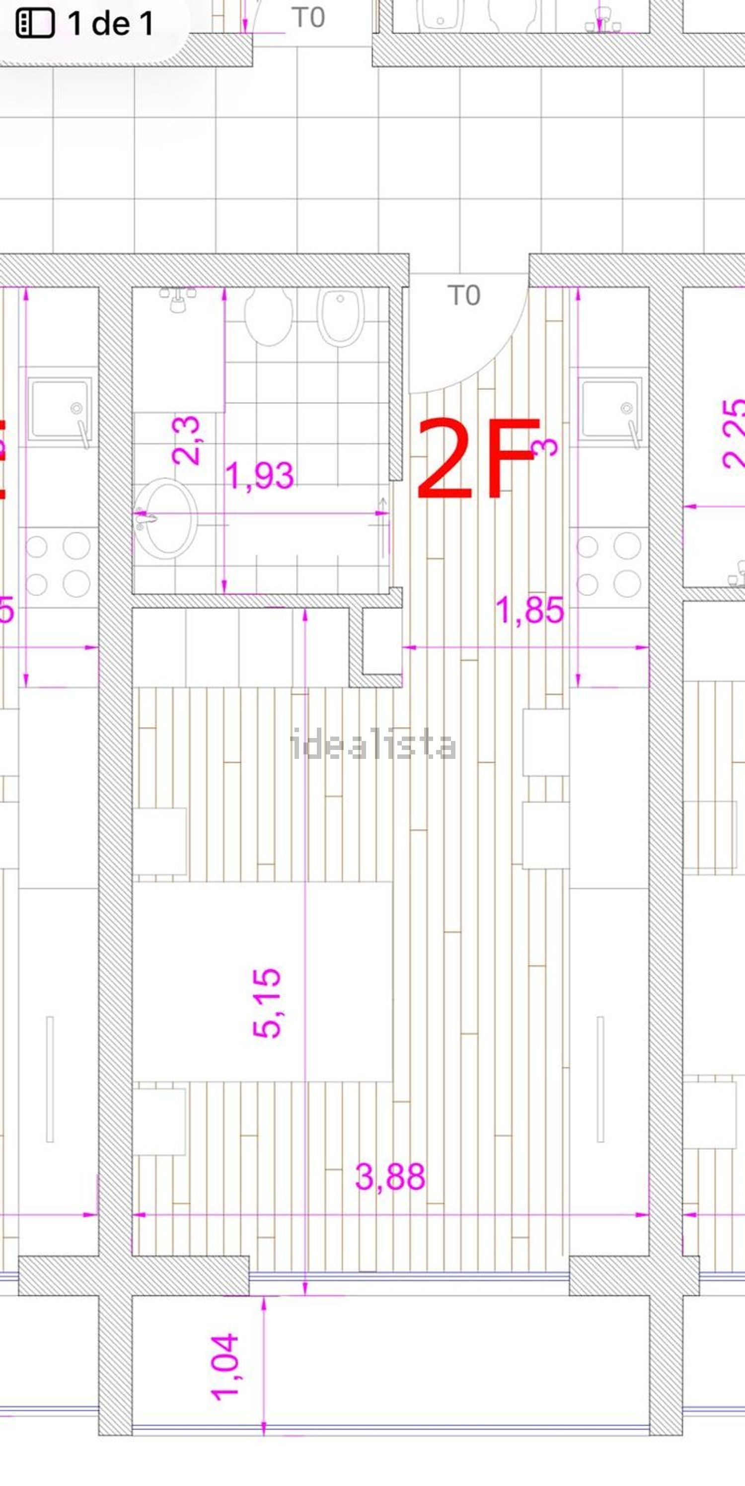 T0（单人公寓）出售在Largo da Devesa, 7 - 平面图