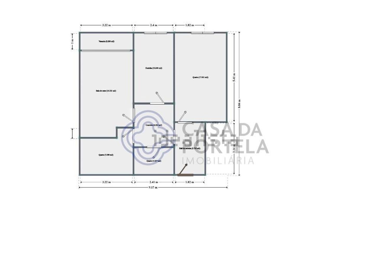 出租公寓 t1在Alameda Enxomil, 178 - 平面图