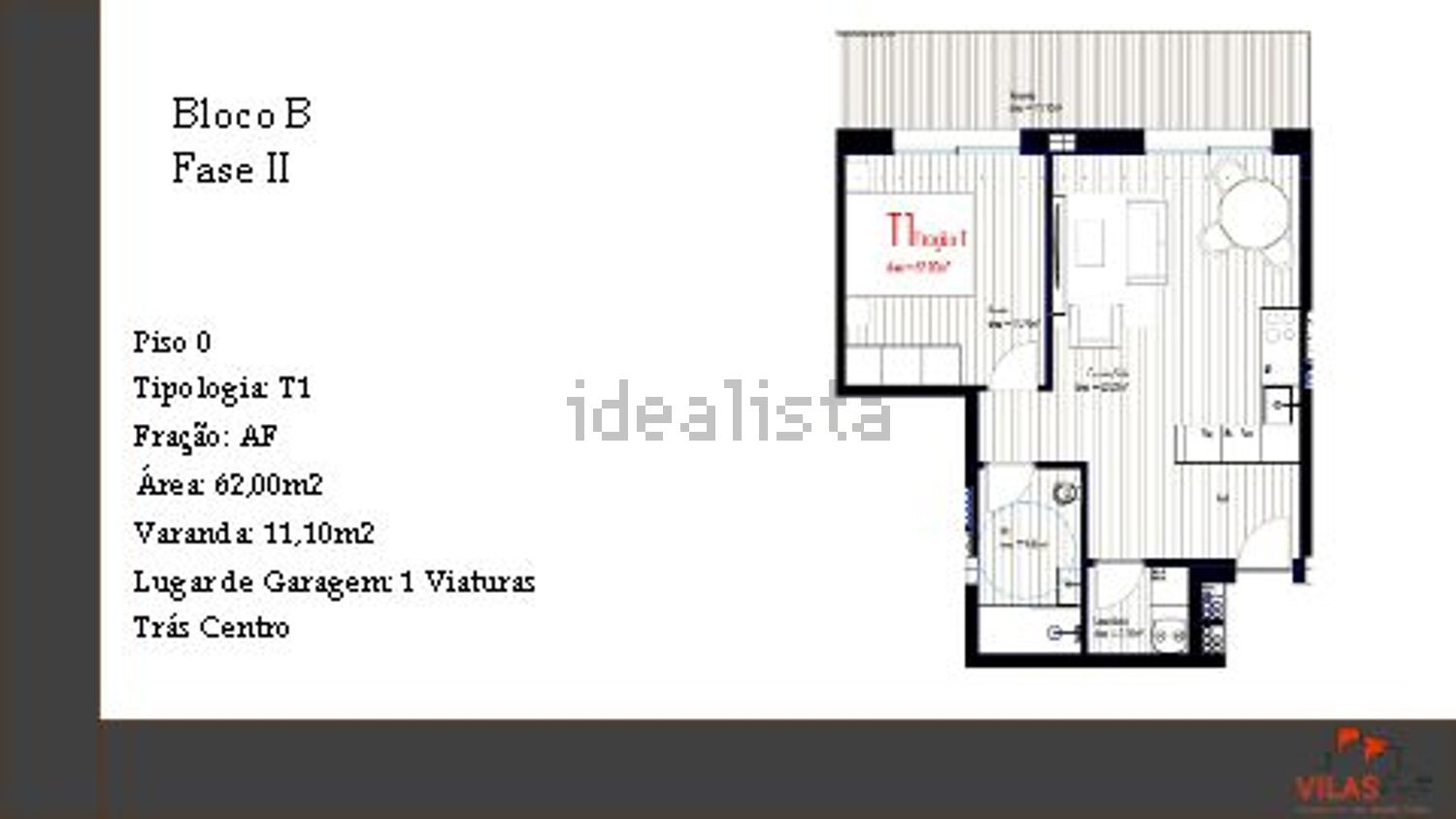 公寓 t1出售在Rua Santa Helena, 84 - 平面图