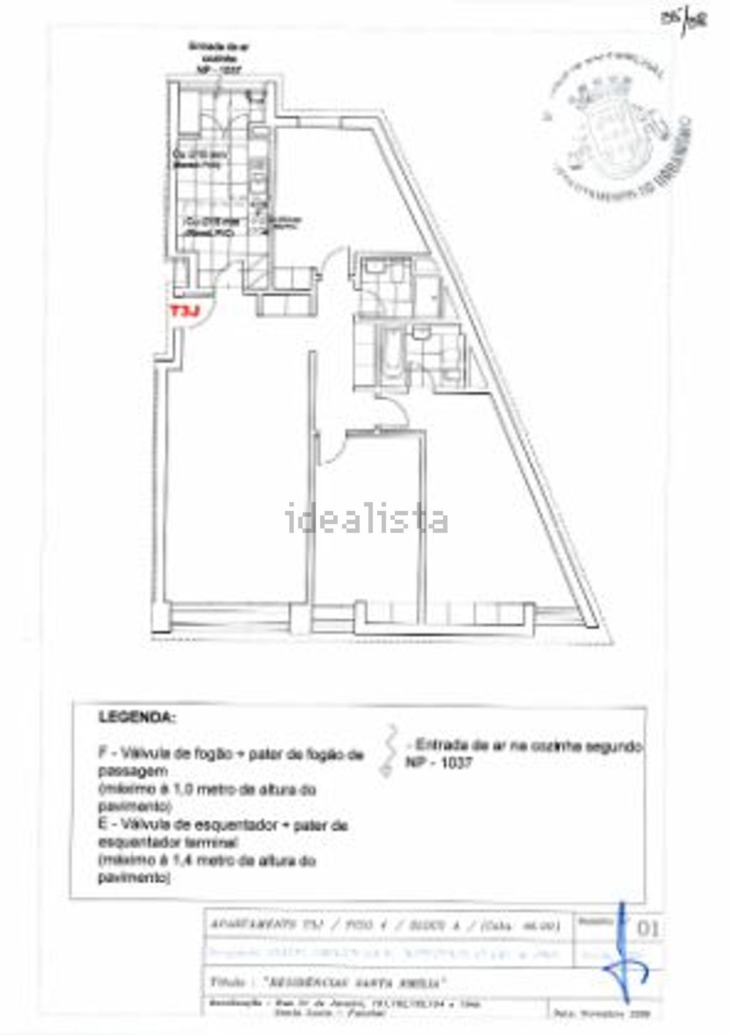 公寓 t3出售在Rua 31 de Janeiro, 101 - 平面图