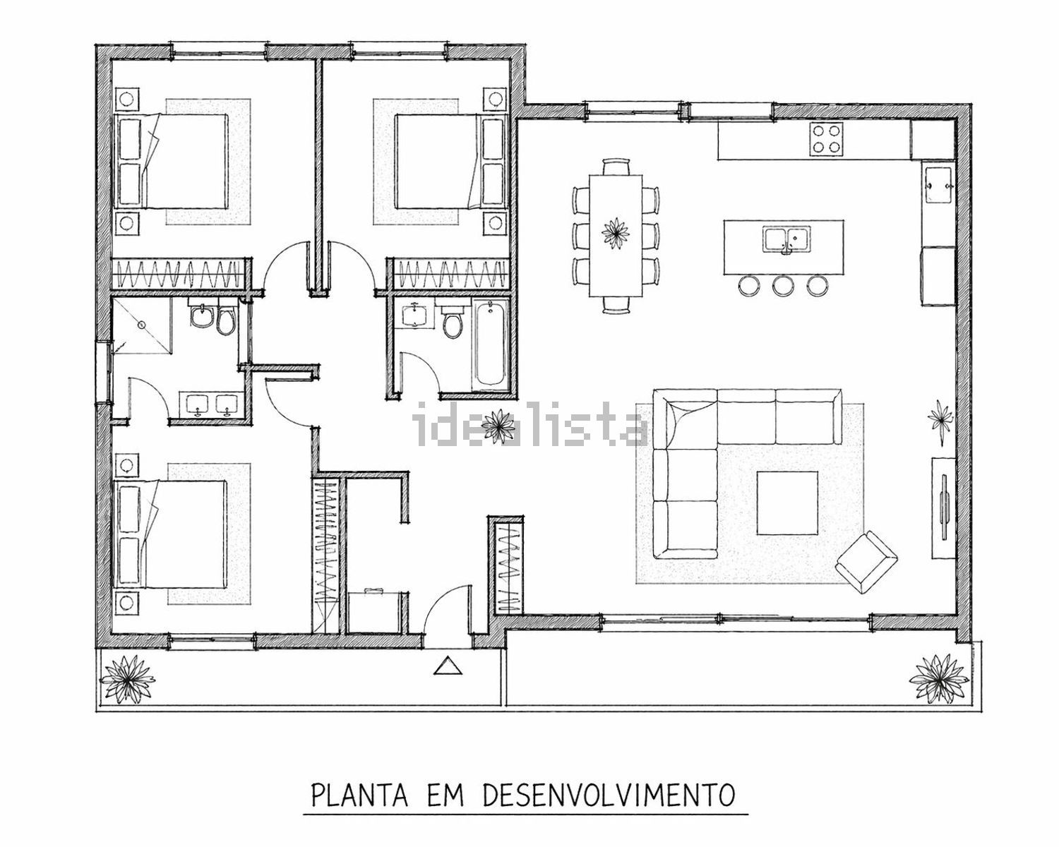公寓 t3出售在Avenida Padre Júlio Fragata, 114 - 平面图