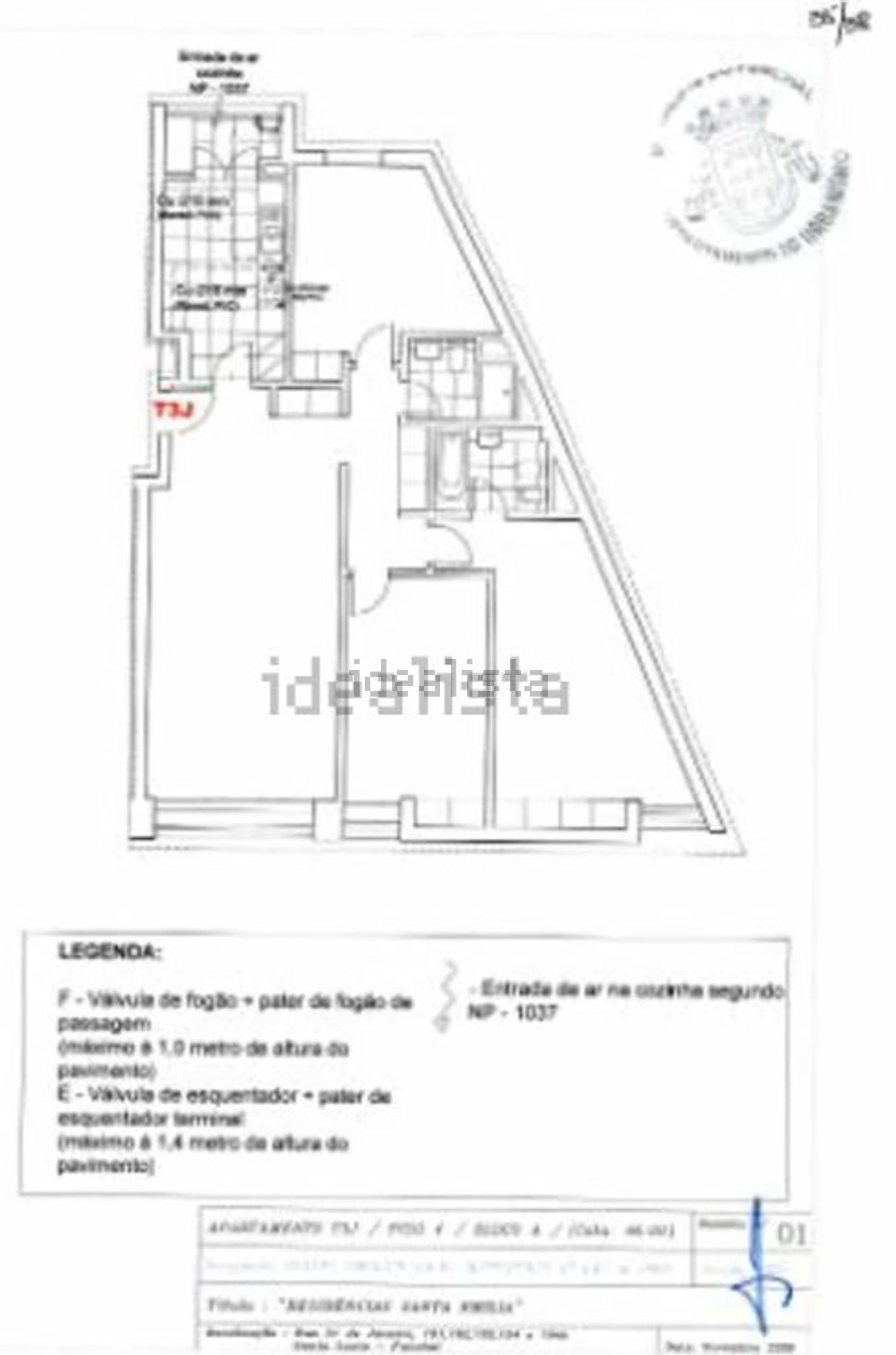 公寓 t3出售在Rua 31 de Janeiro - 平面图