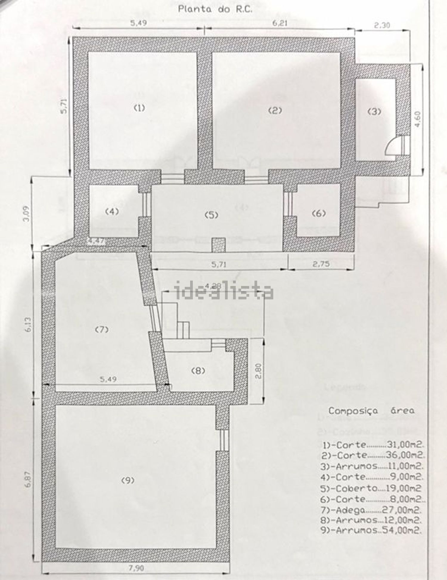 小楼房或独栋别墅出售在Ribeira do Neiva - 平面图