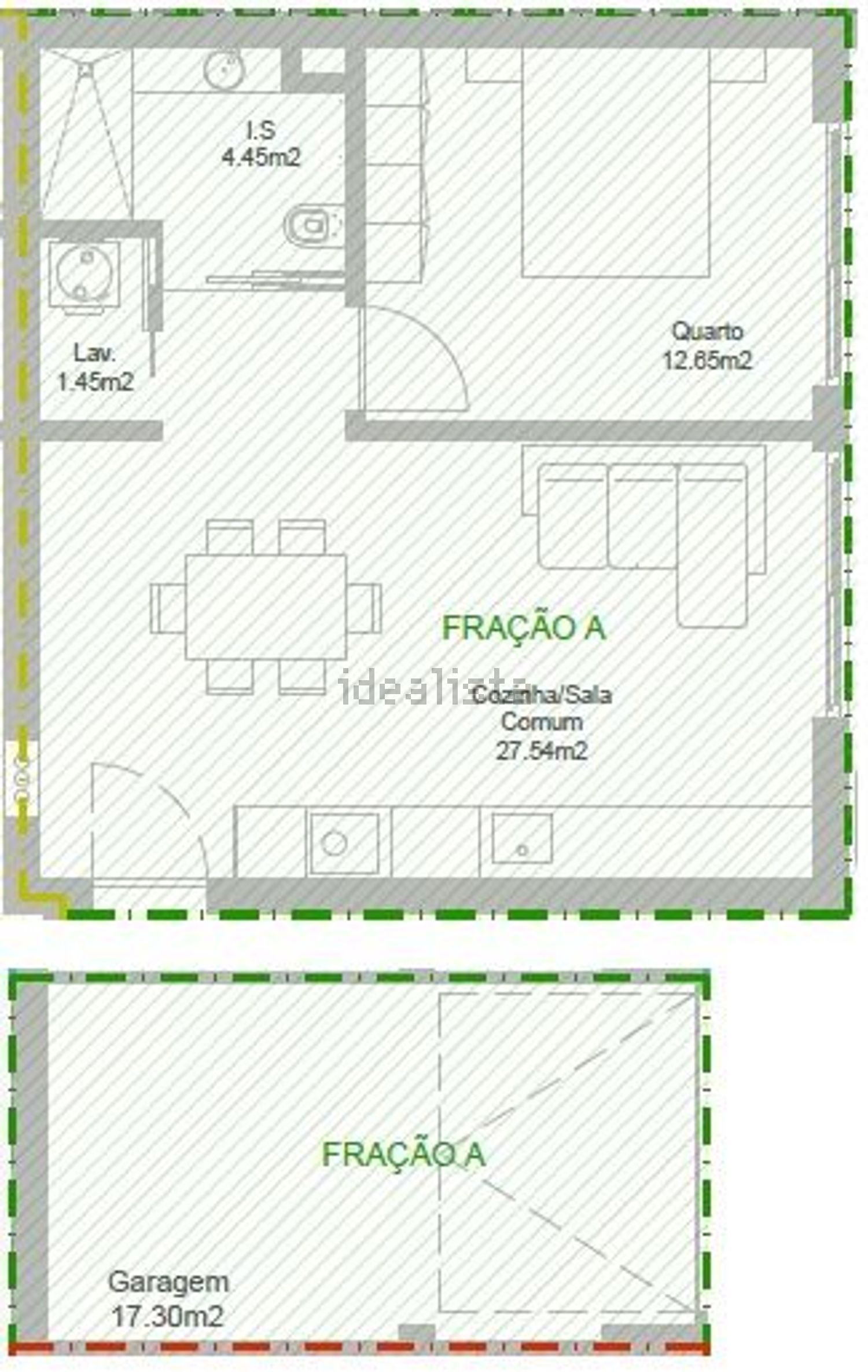 公寓 t3出售在Rua Urbanização Encosta do Sol s/n - 平面图