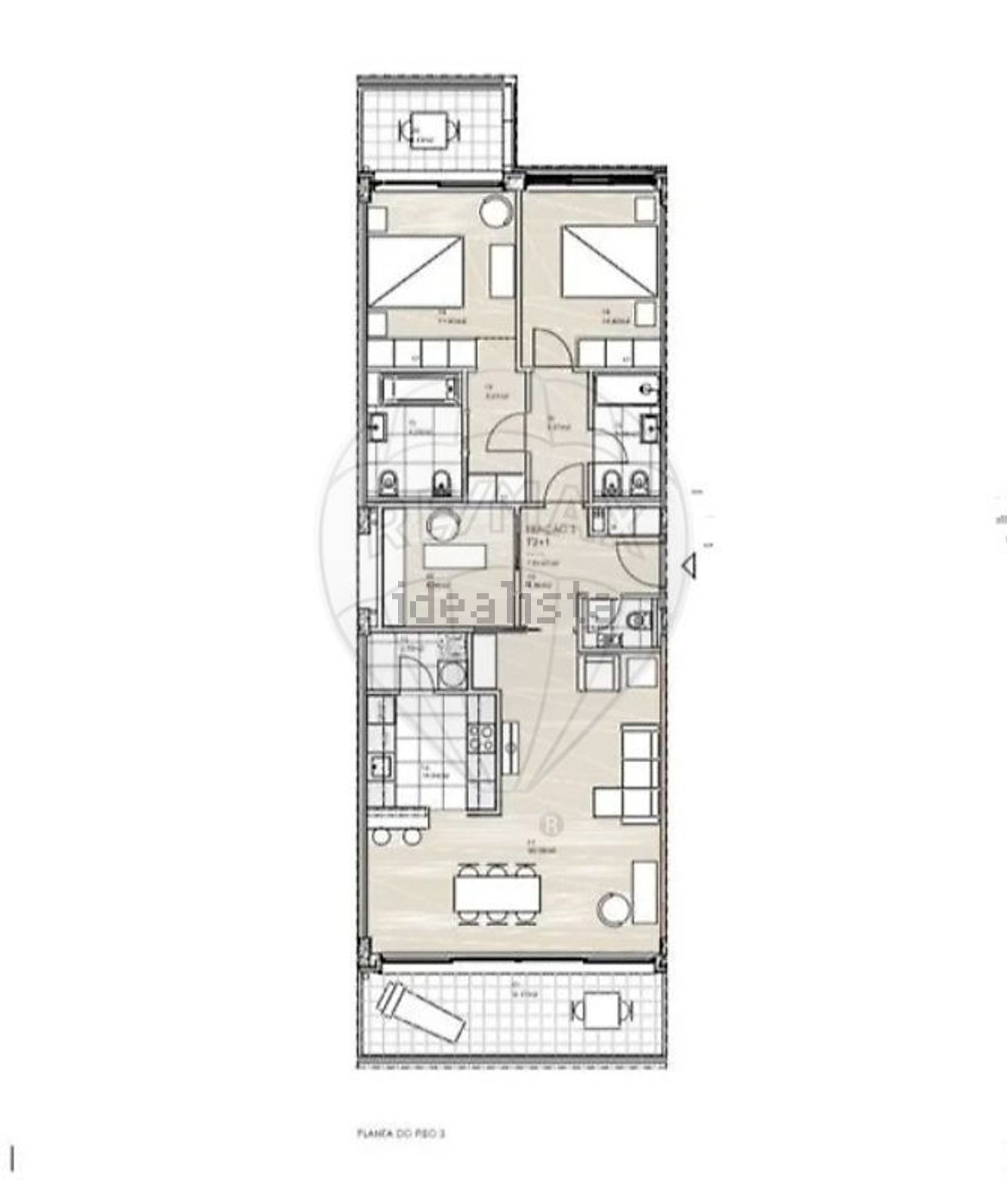 出租公寓 t2Vereda 1 à Rua dos 4 Caminhos - 平面图