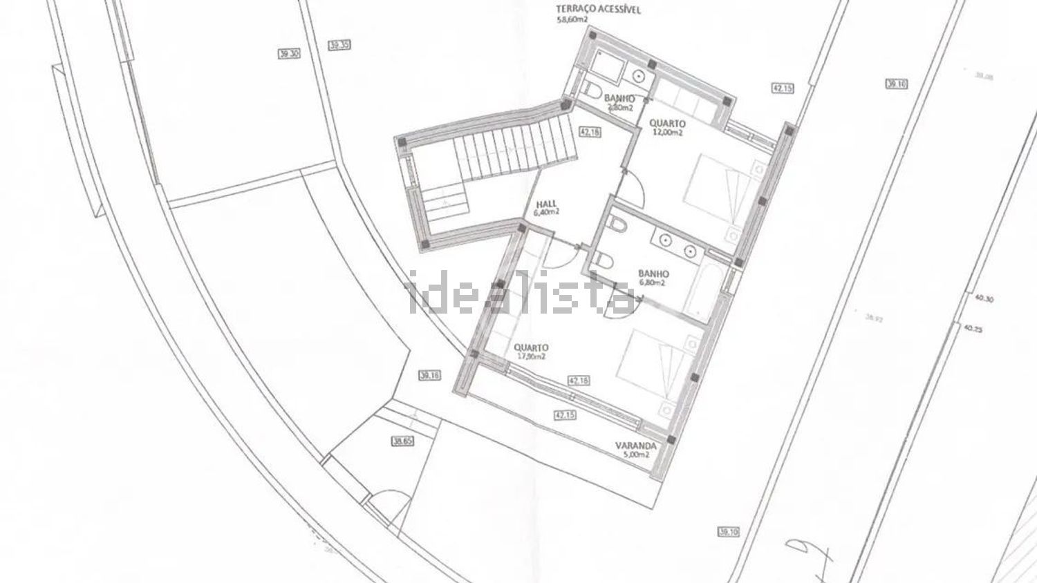 小楼房或独栋别墅出售在Rua do Casal s/n - 平面图