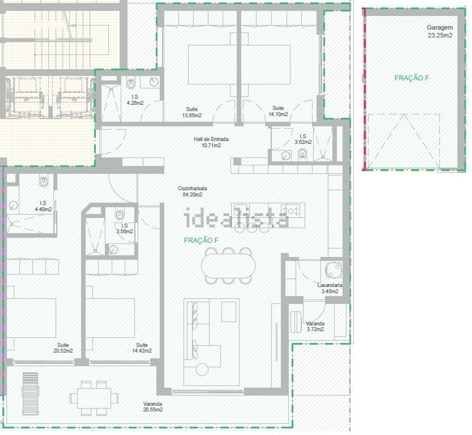 公寓 t3出售在Rua Urbanização Encosta do Sol s/n - 平面图