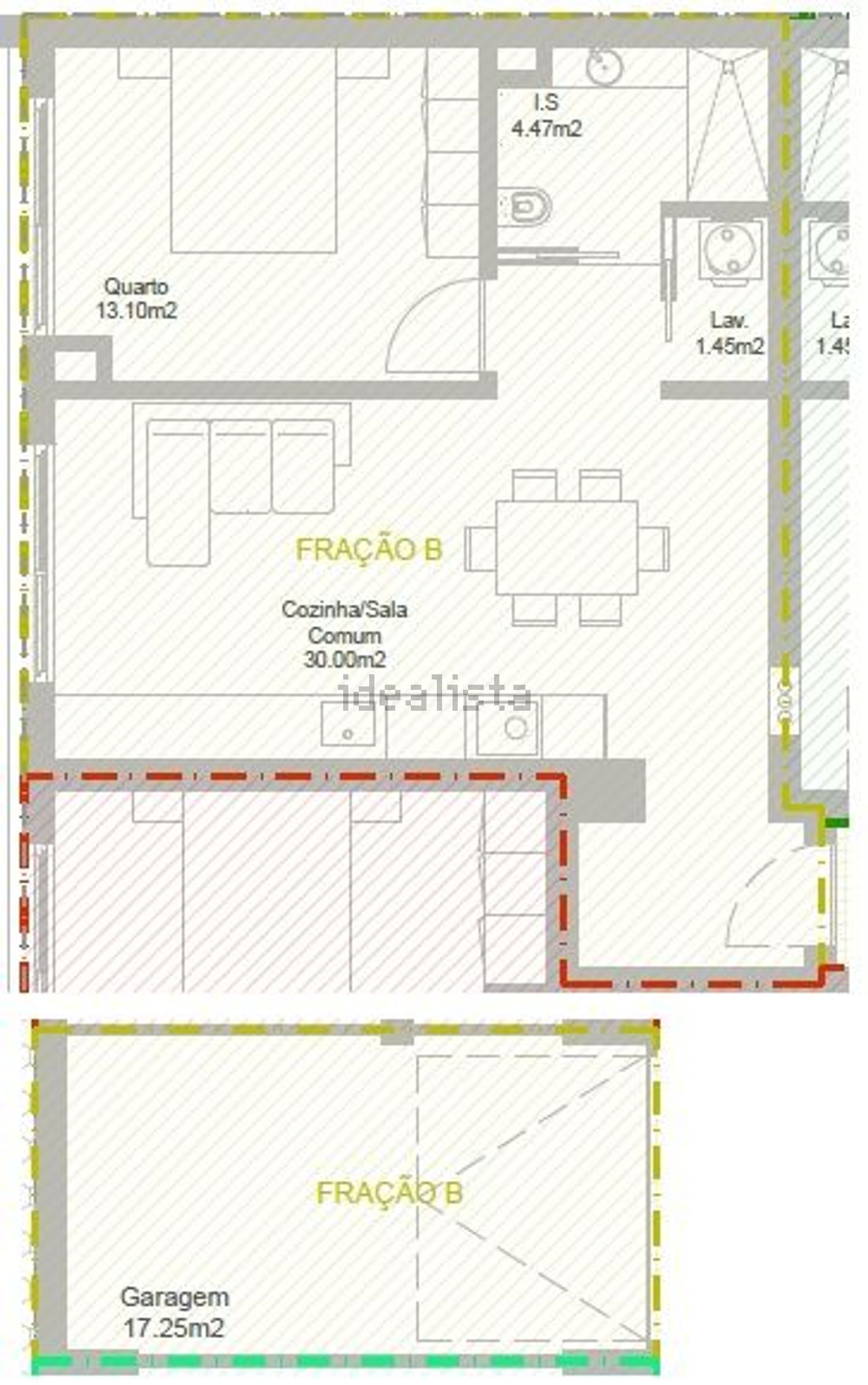 公寓 t3出售在Rua Urbanização Encosta do Sol s/n - 平面图