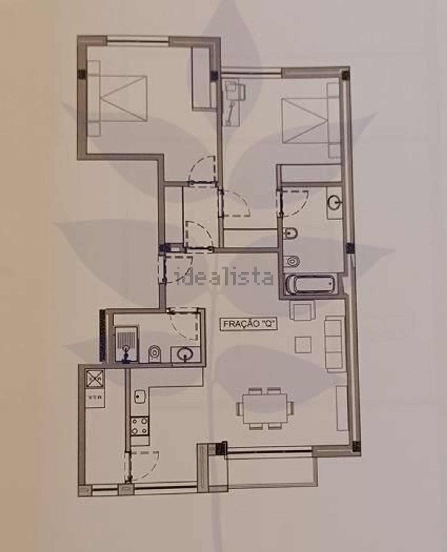 出租公寓 t2在Rua Doutor Manuel Vieira de Matos s/n - 平面图