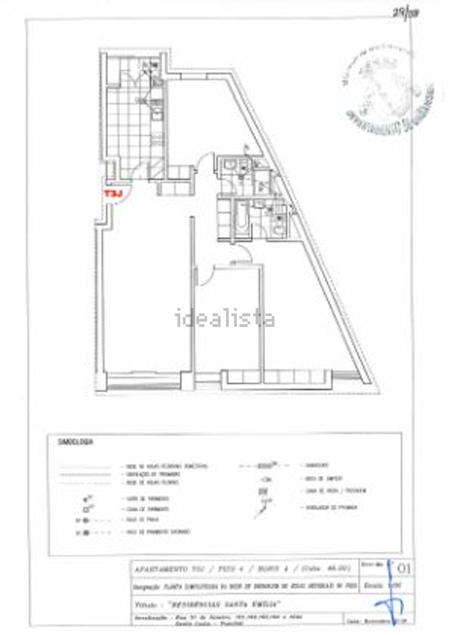 公寓 t3出售在Rua 31 de Janeiro, 101 - 平面图