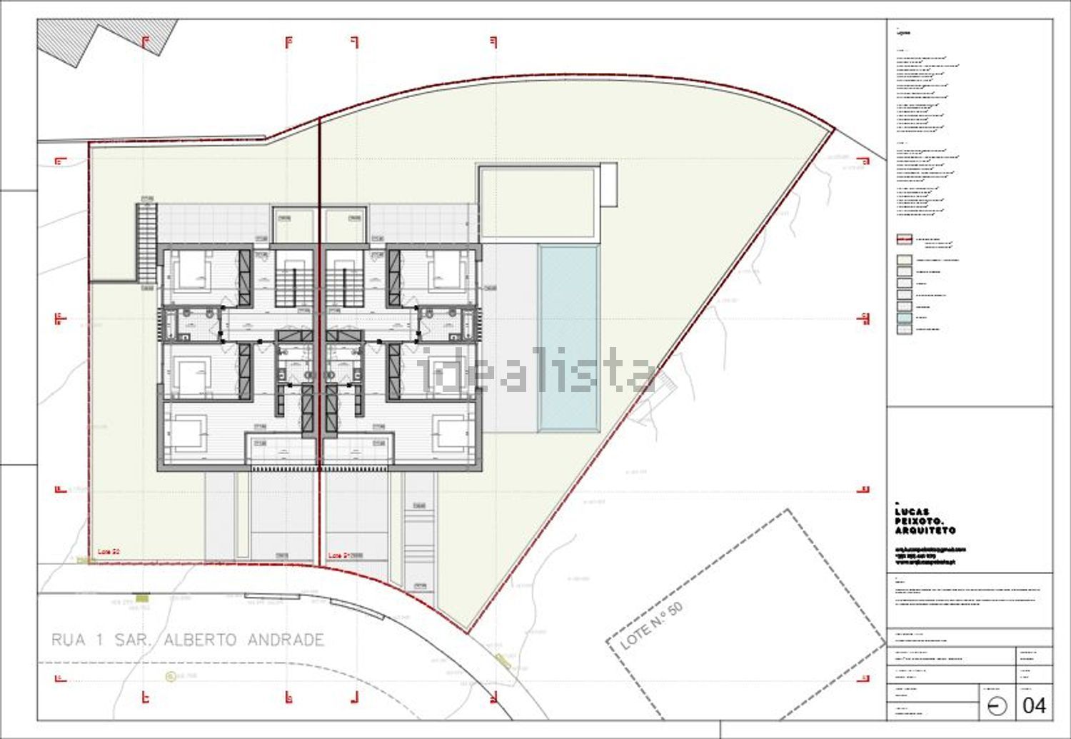 双拼别墅出售在Rua 1 Sargento Alberto Andrade - 平面图