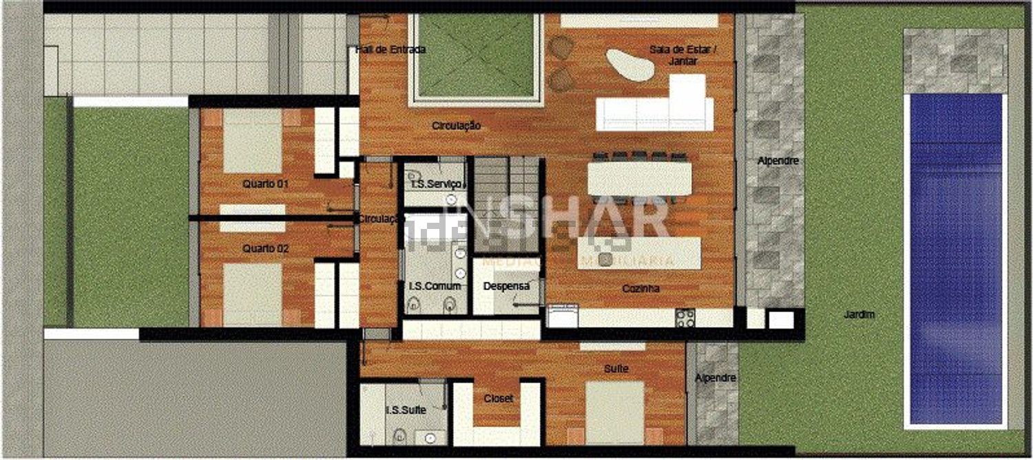 小楼房或独栋别墅出售R. Carregal Campo de Aviação - 平面图
