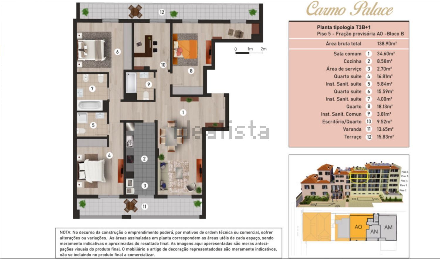 公寓 t4出售在Rua do Carmo s/n - 平面图