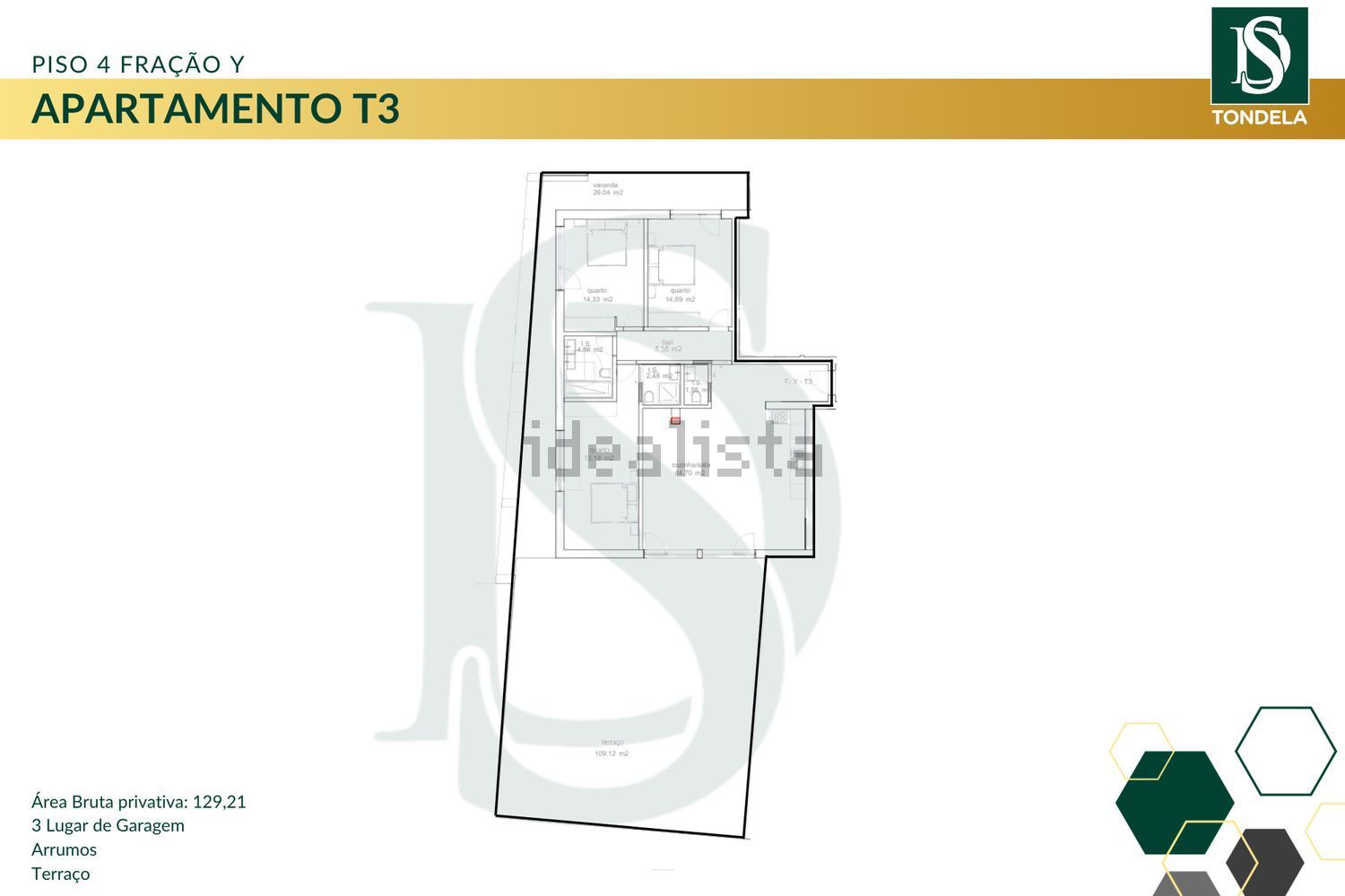 公寓 t3出售在Tondela e Nandufe - 平面图