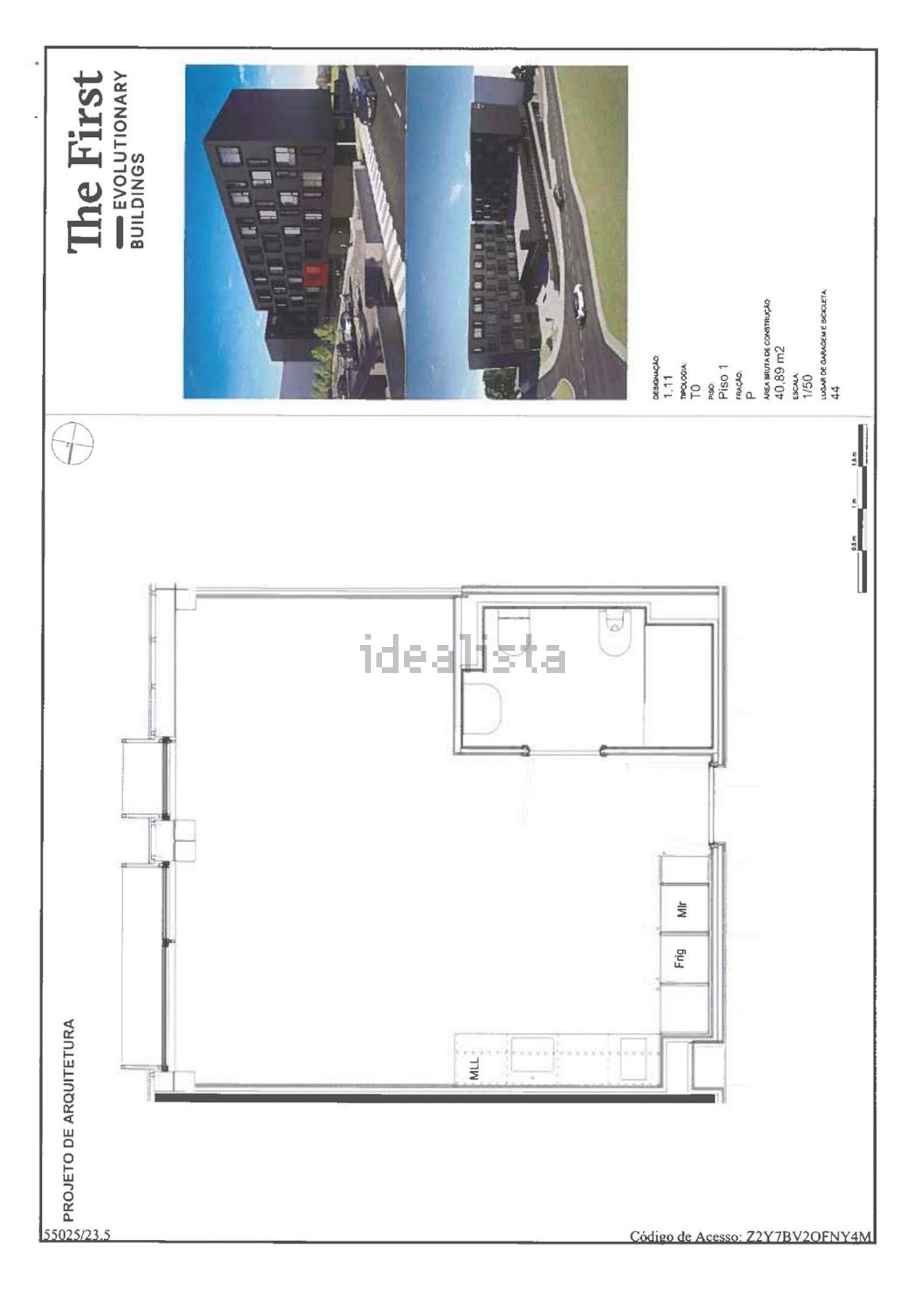公寓 t1出售在Rua Rómulo de Carvalho, 388 - 平面图