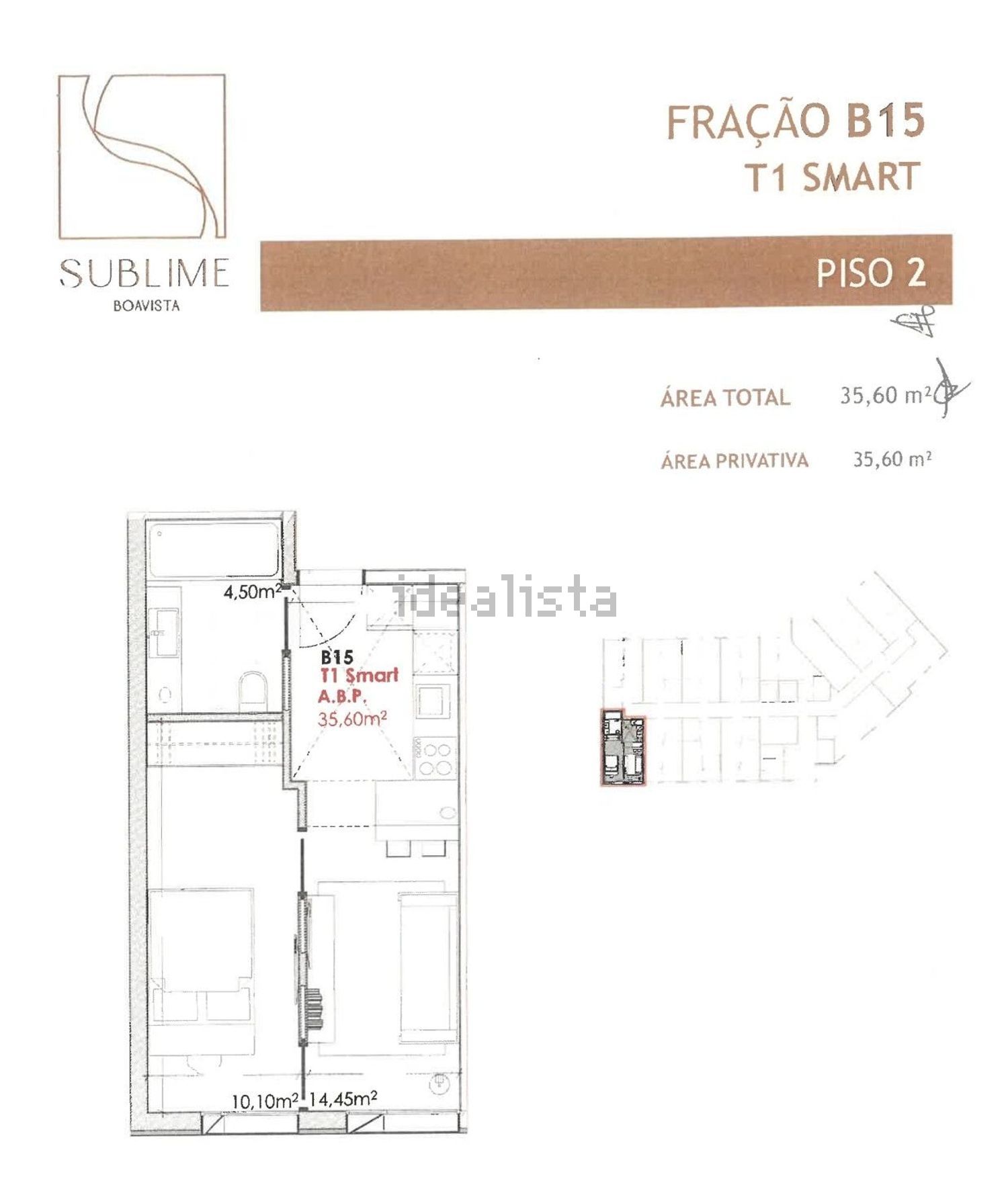 公寓 t1出售在Rua do Padre Alexandre, 64 - 平面图