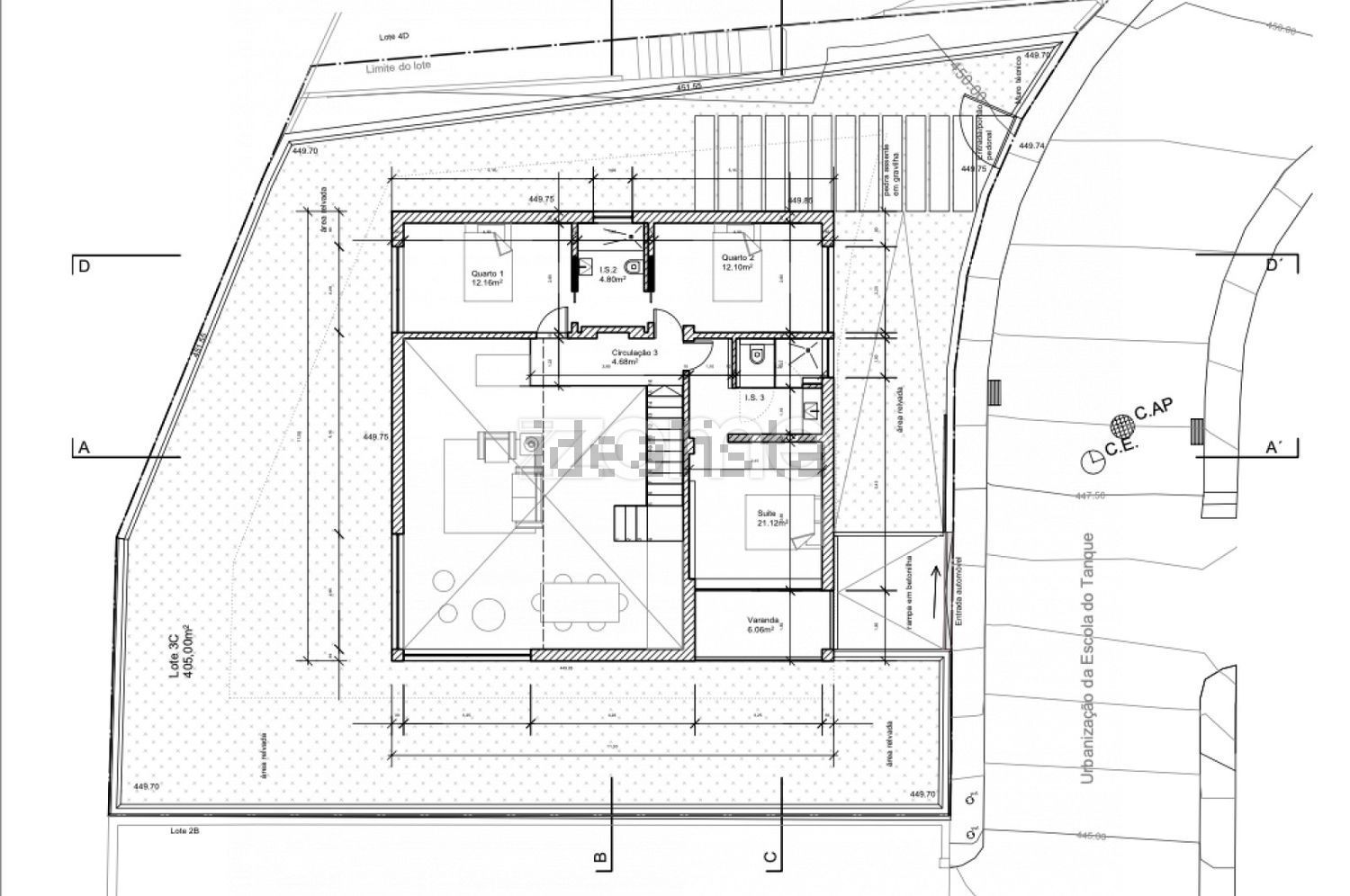 小楼房或独栋别墅出售Urbanizacao da Casa Branca s/n - 平面图