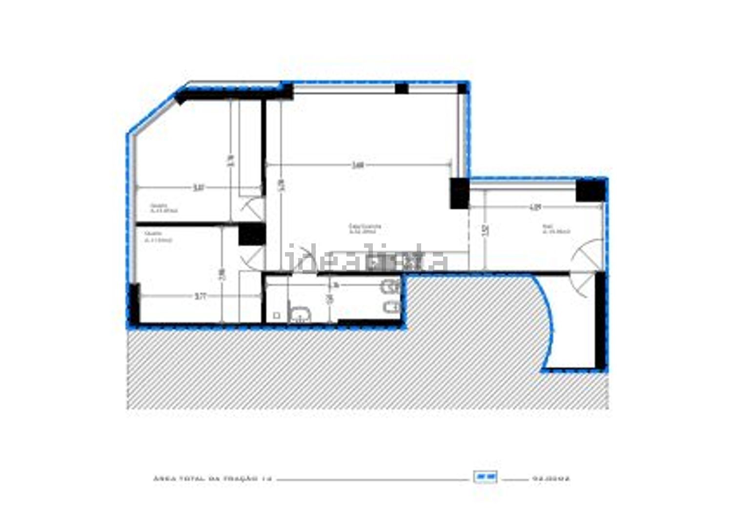 出租公寓 t2在Rua de Bragadela - 平面图
