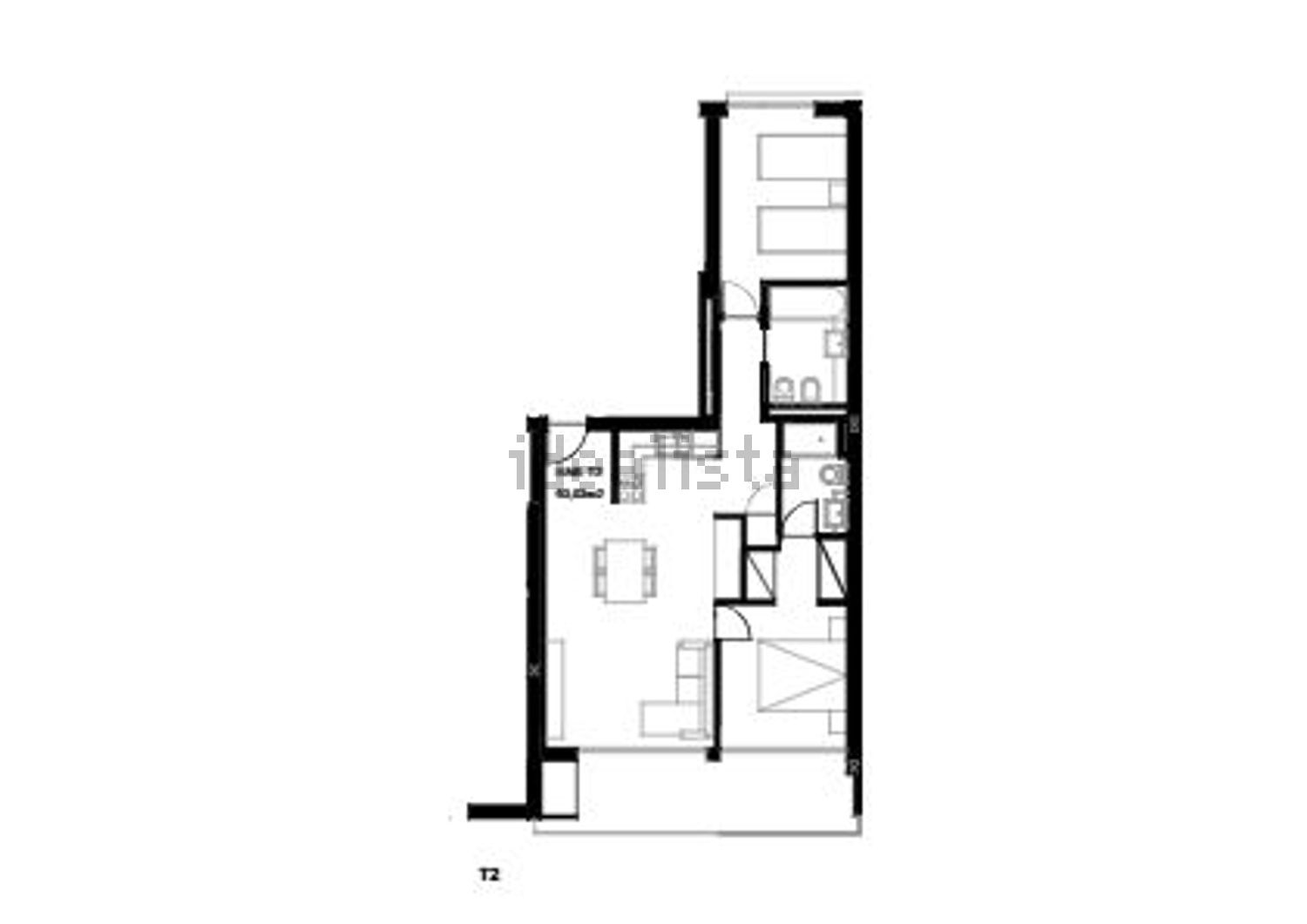 出租公寓 t2在Rua de São Miguel - 平面图