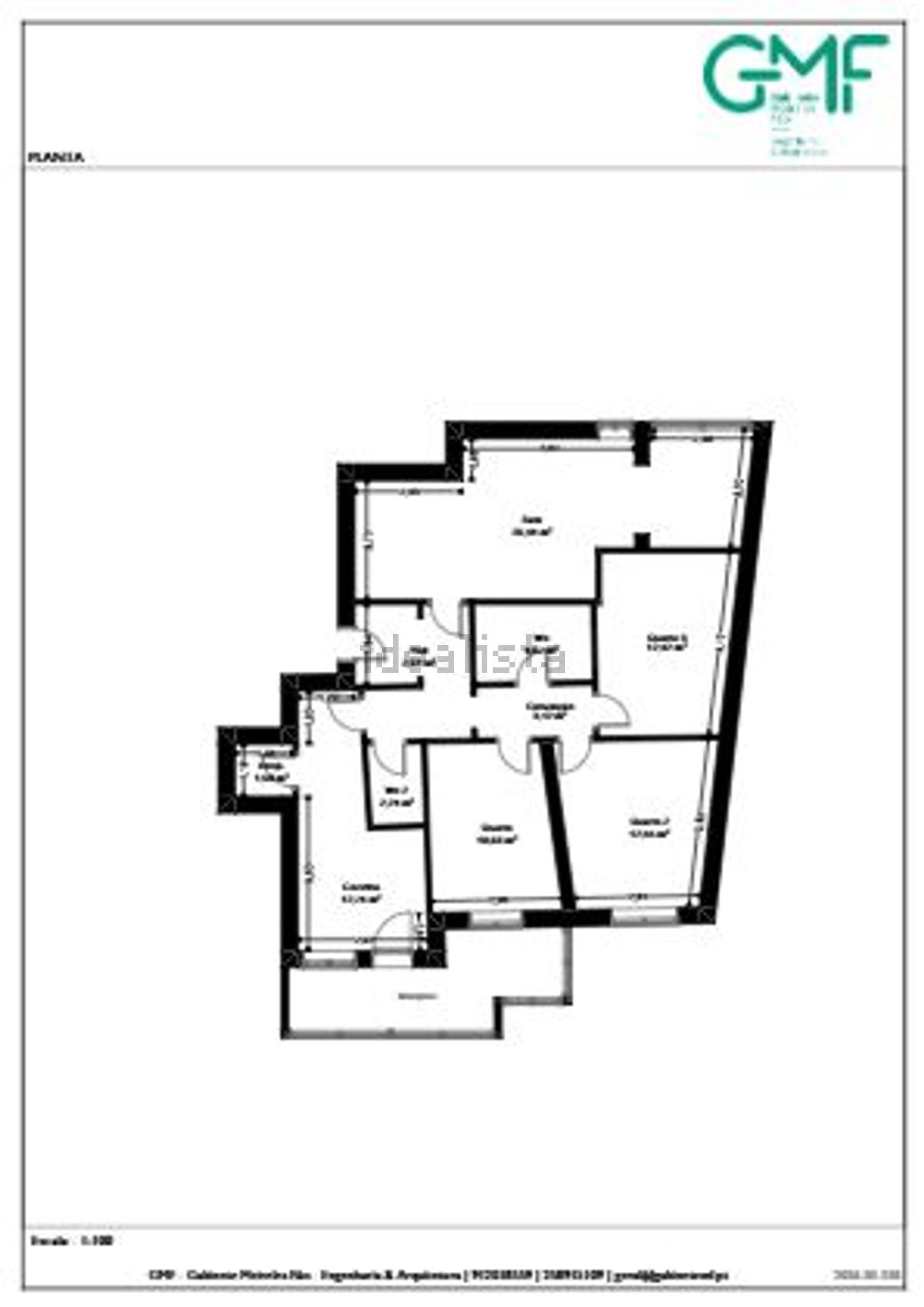 公寓 t3出售在Rua da Cavaleira - 平面图