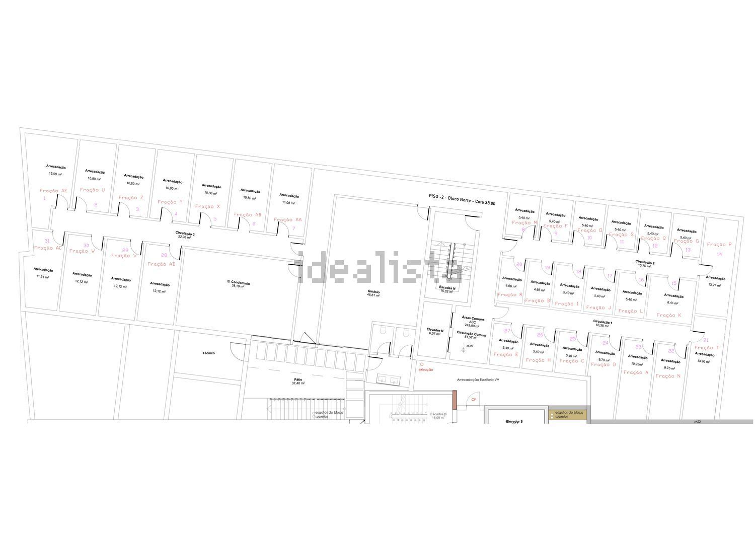 公寓 t3出售在Rua Dr. João Abel de Freitas, 35 - 平面图