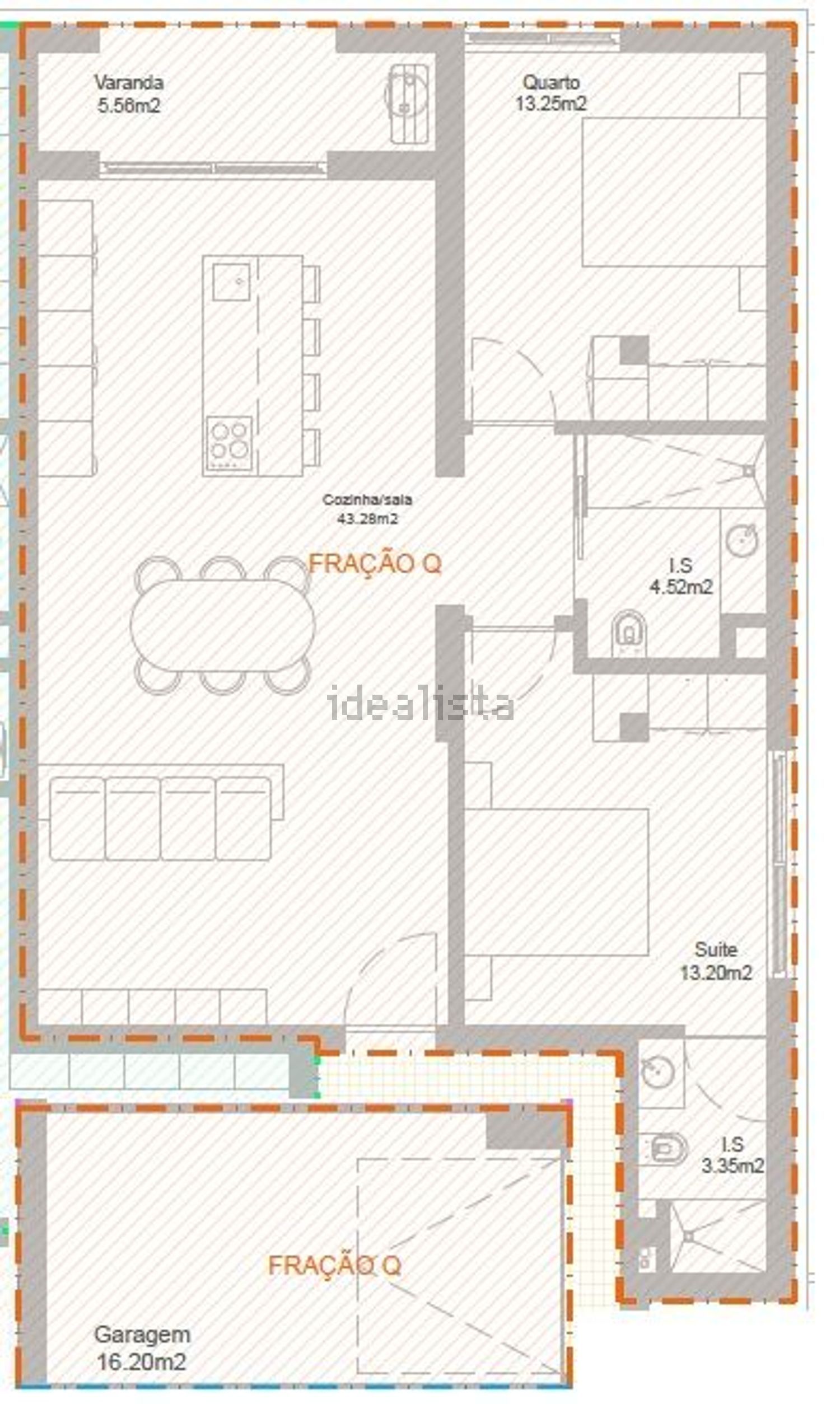 公寓 t3出售在Rua Urbanização Encosta do Sol s/n - 平面图