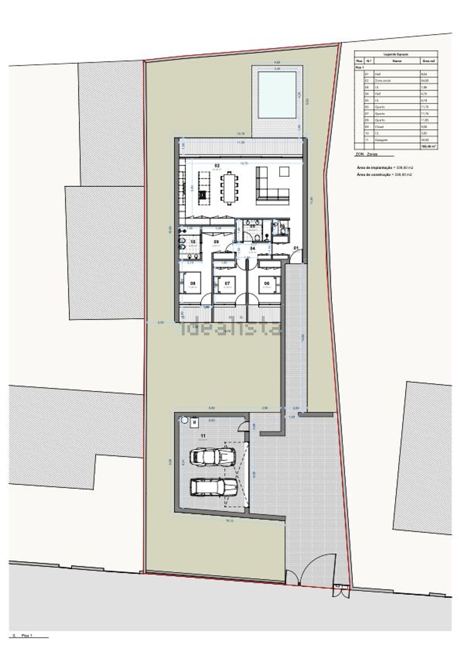 小楼房或独栋别墅出售在 Vila Real - 平面图