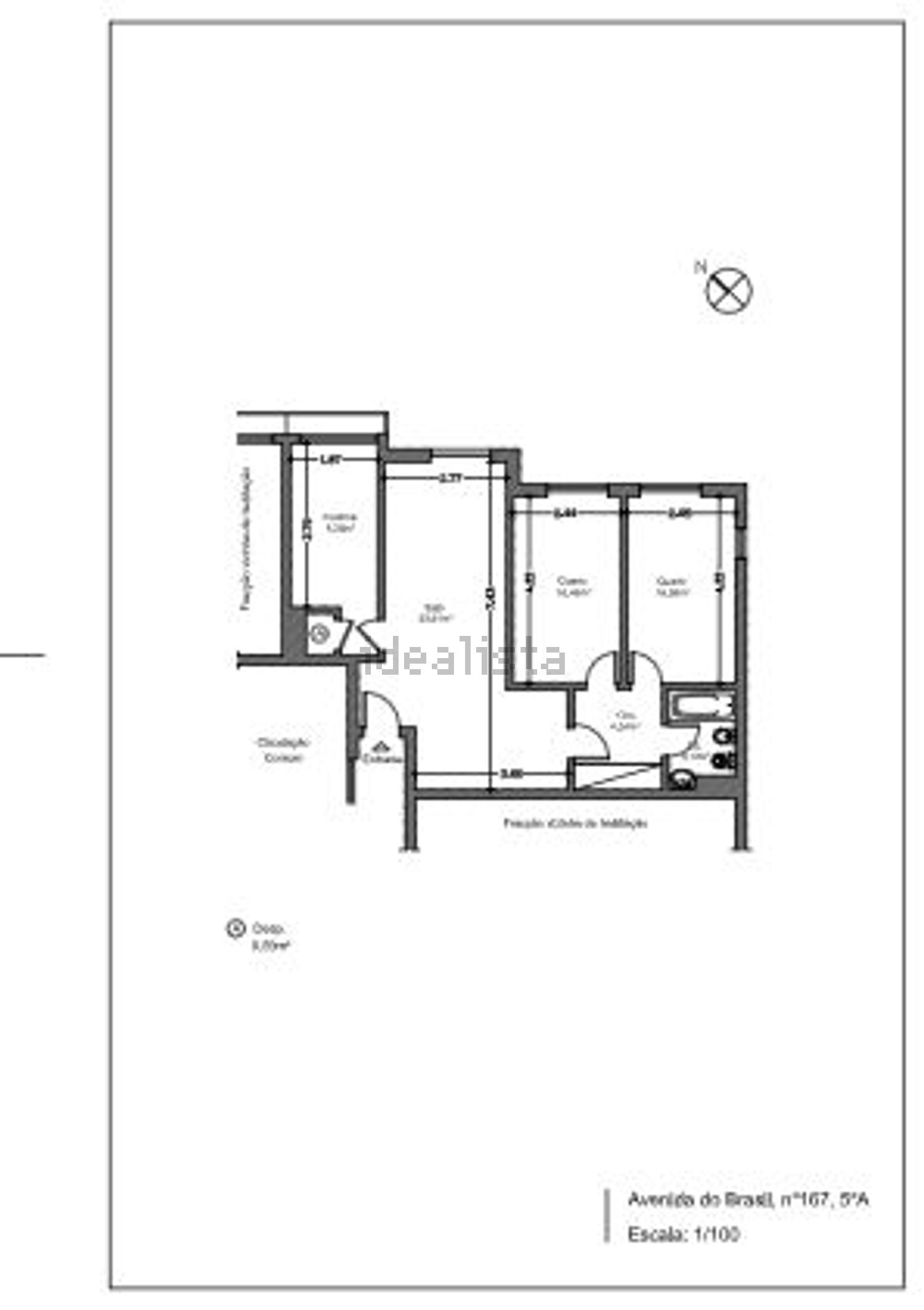 公寓 t2出售在Avenida do Brasil - 平面图