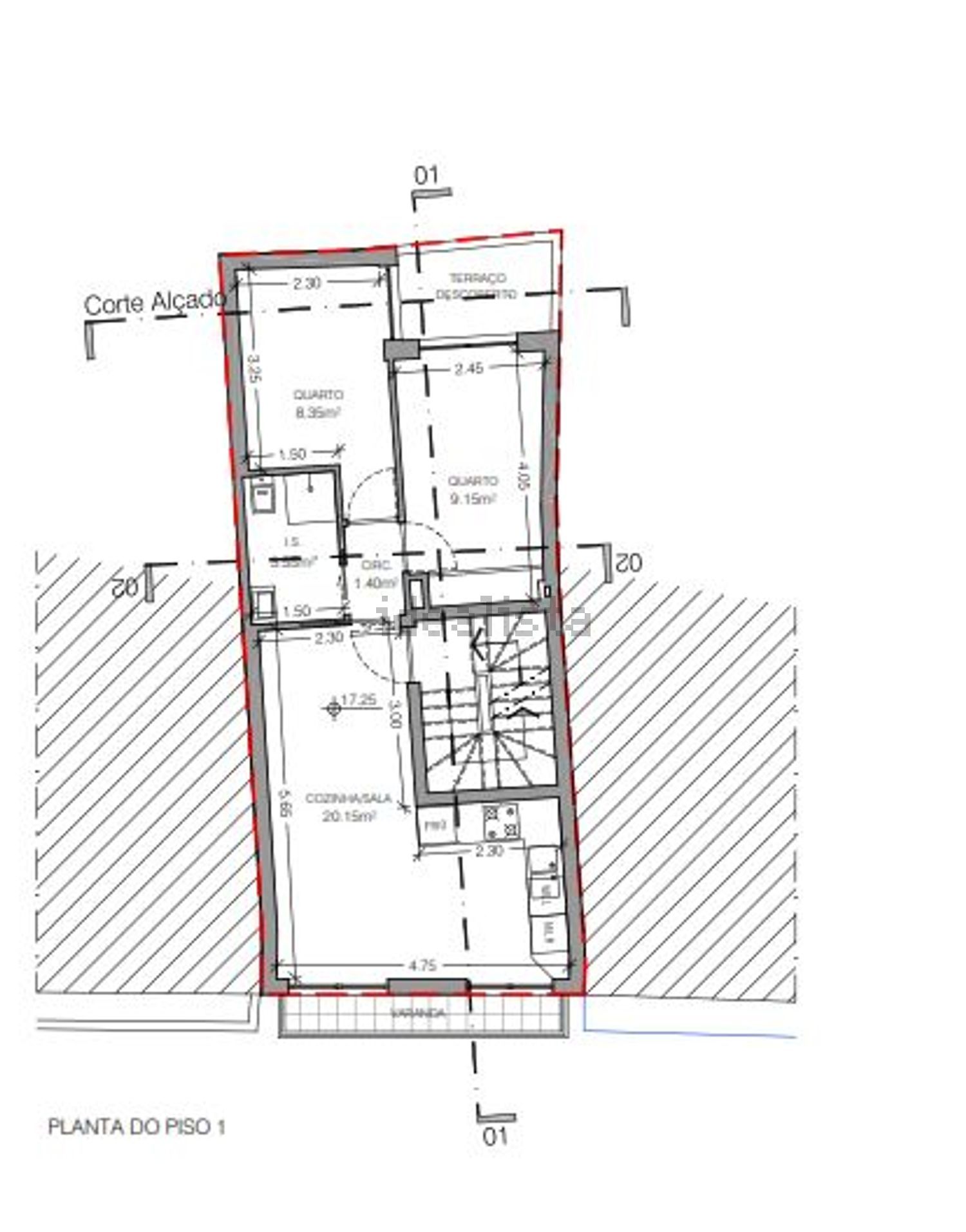 公寓 t2出售在Rua da Misericórdia, 14 - 平面图
