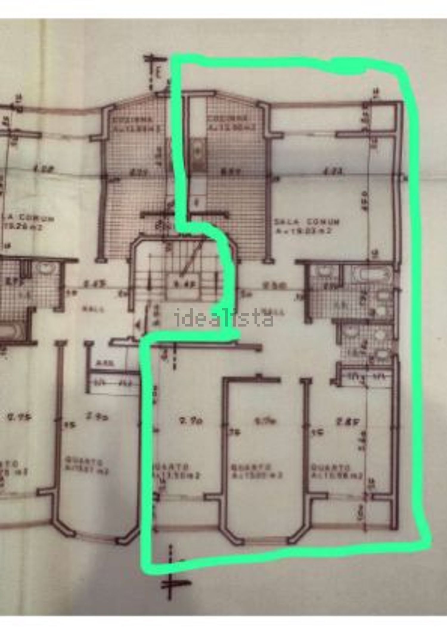 公寓 t3出售在 Bairro de São Carlos - 平面图