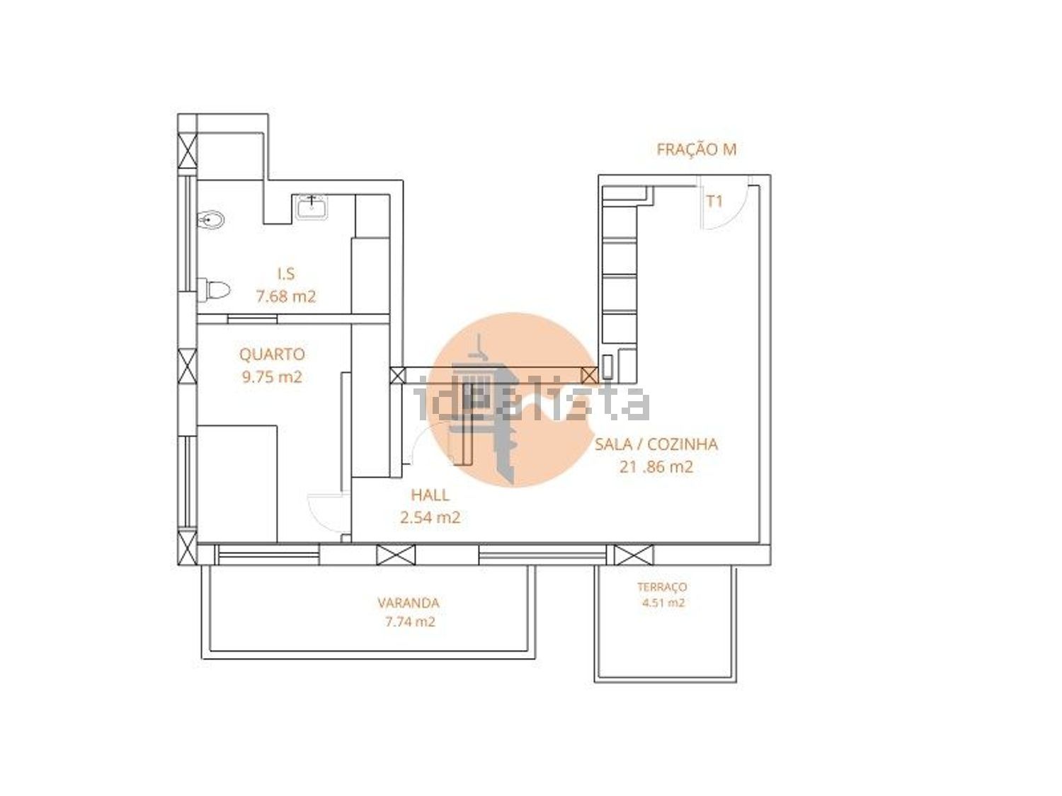 公寓 t1出售在 Monte Gordo - 平面图