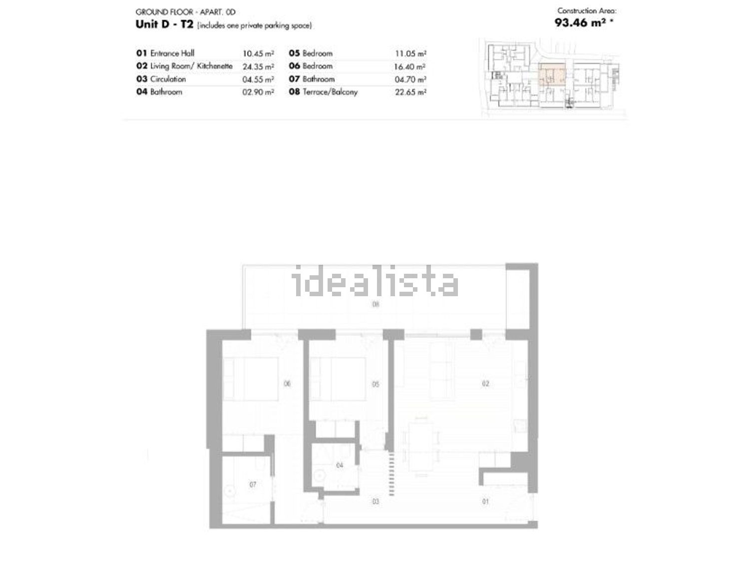 公寓 t2出售在Rua Fernando Pessoa - 平面图