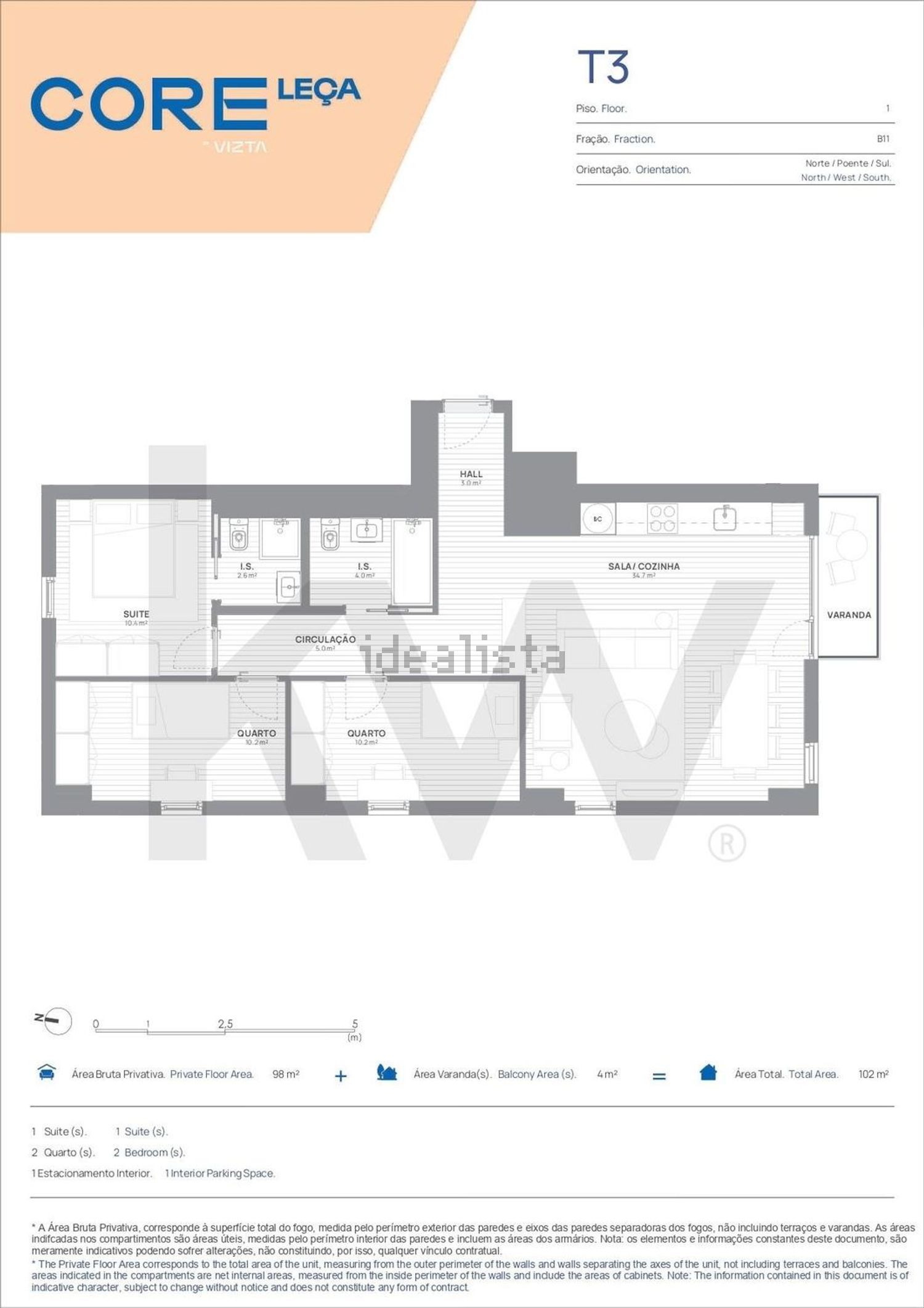 公寓 t3出售在Avenida Doutor António Macedo s/n - 平面图