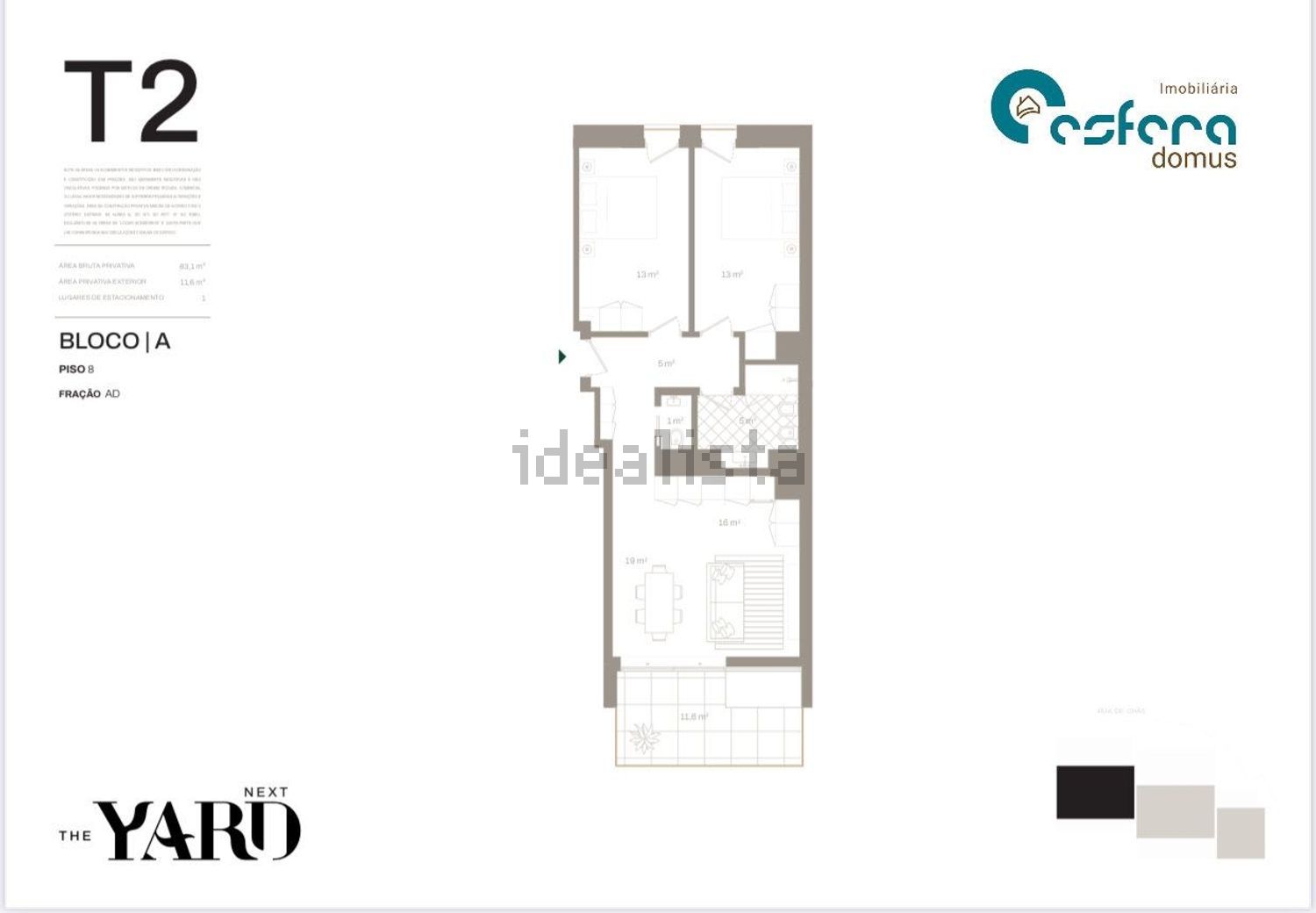 公寓 t2出售在Rua de Chãs, 34 - 平面图