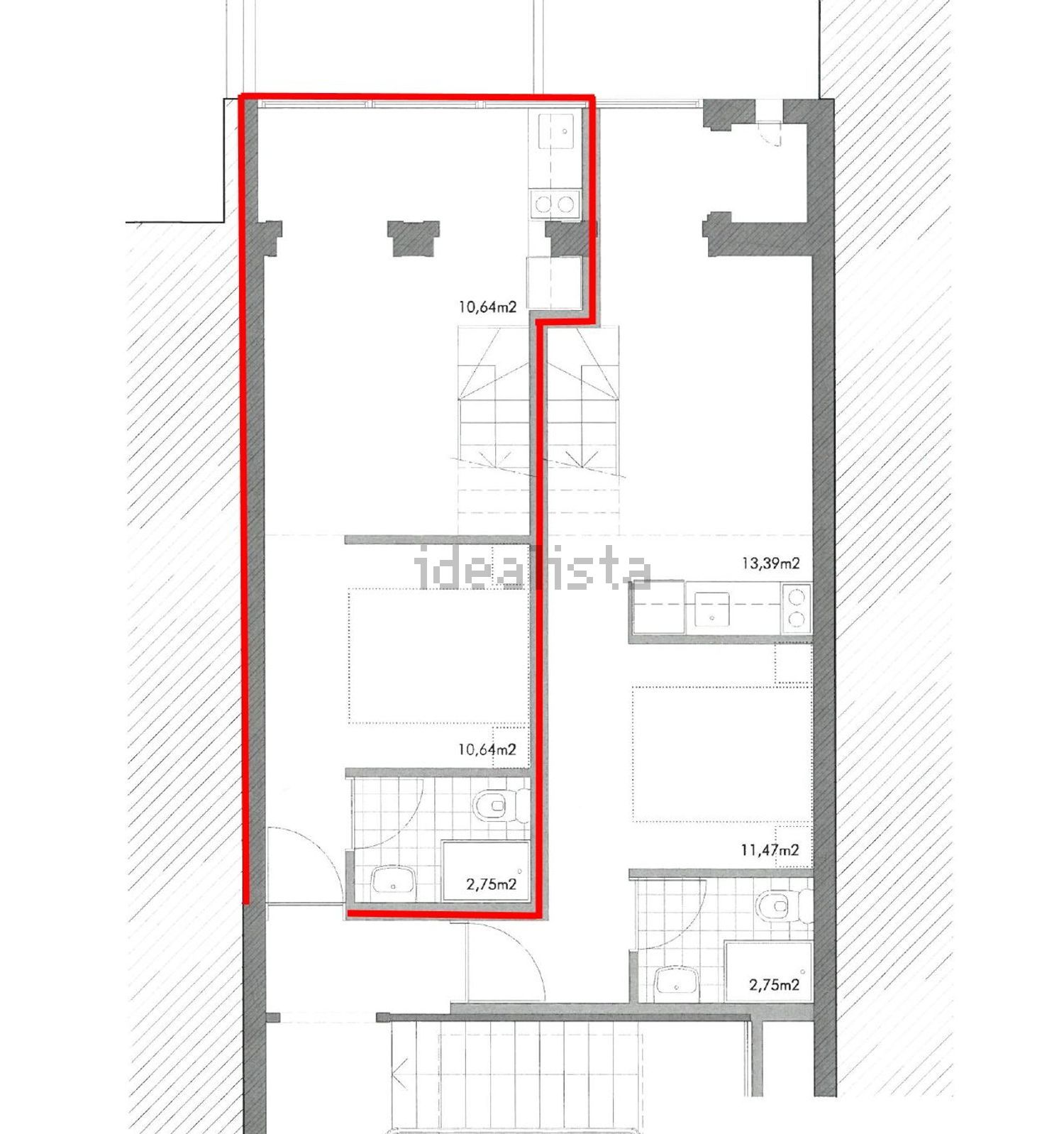 复式公寓出售在Avenida de Rodrigues de Freitas - 平面图
