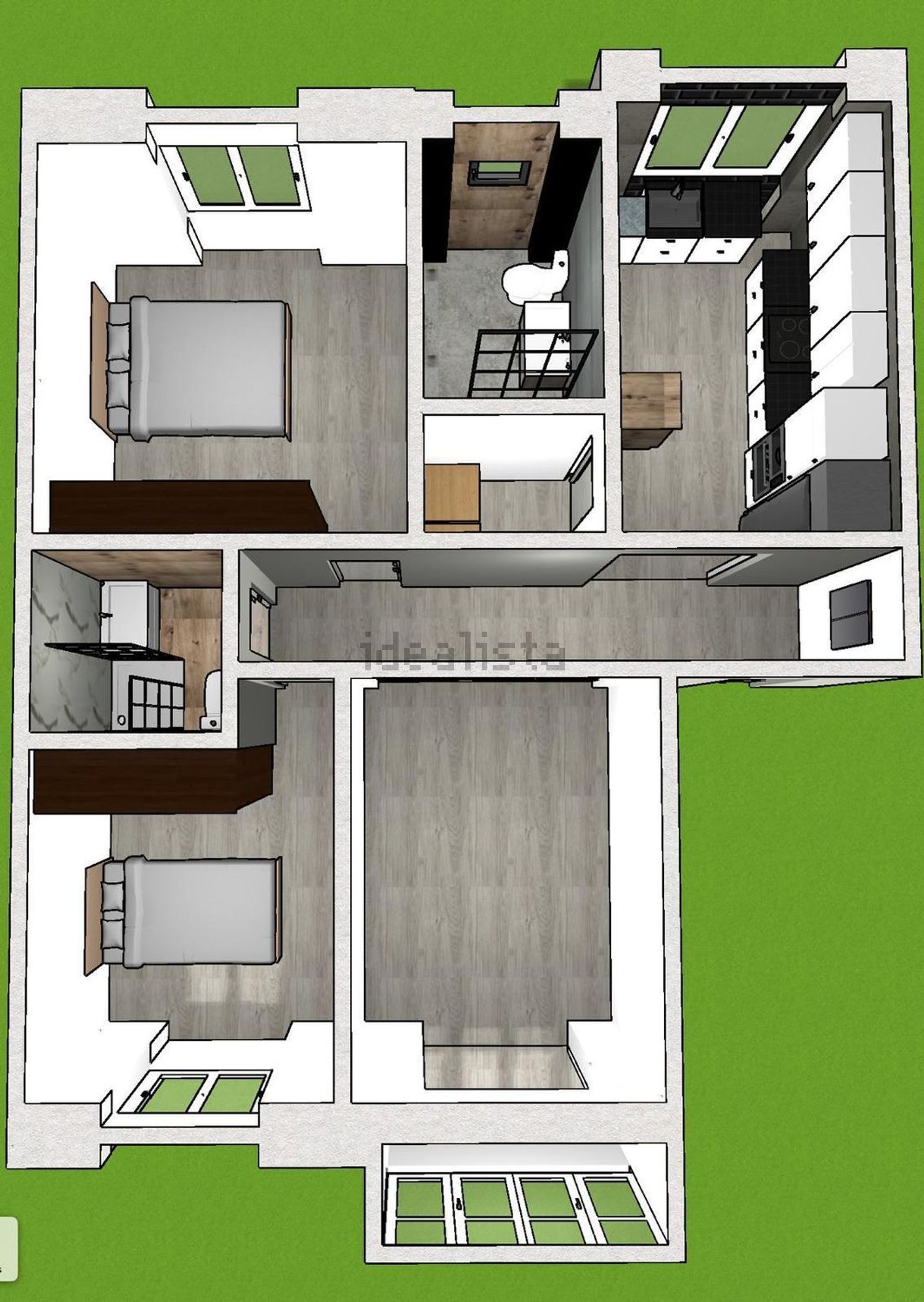 公寓 t2出售在Bairro Alegre, 12 - 平面图