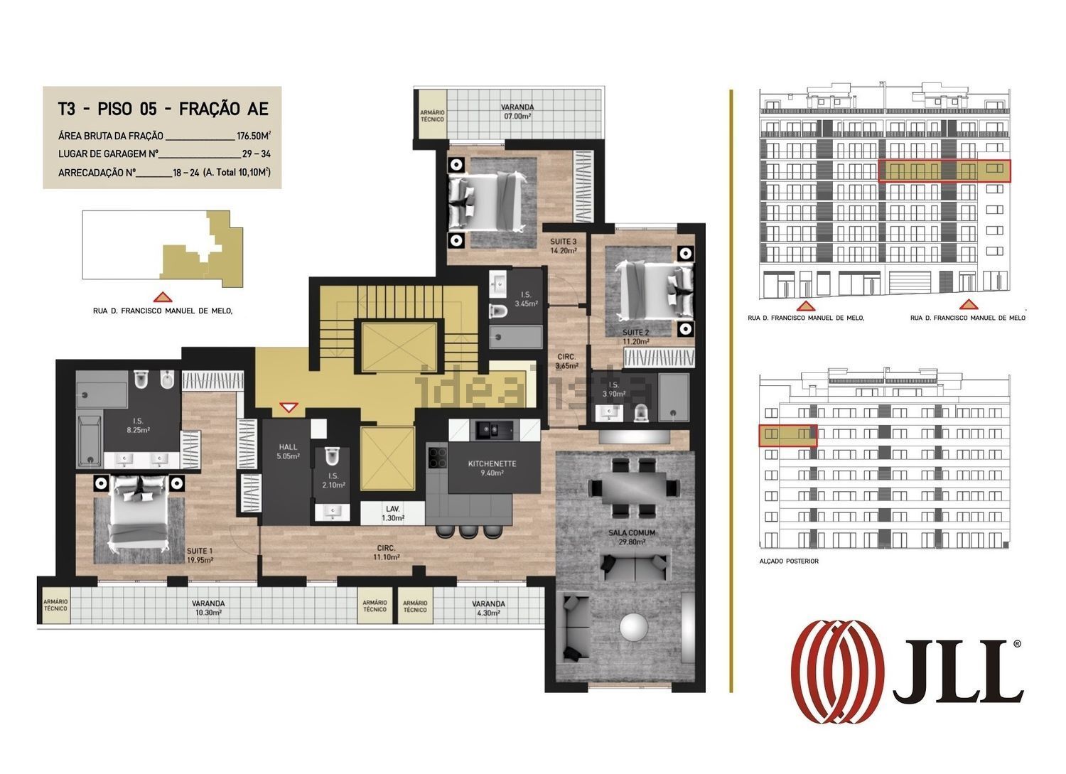 公寓 t3出售在Rua Dom Francisco Manuel de Melo, 3 - 平面图