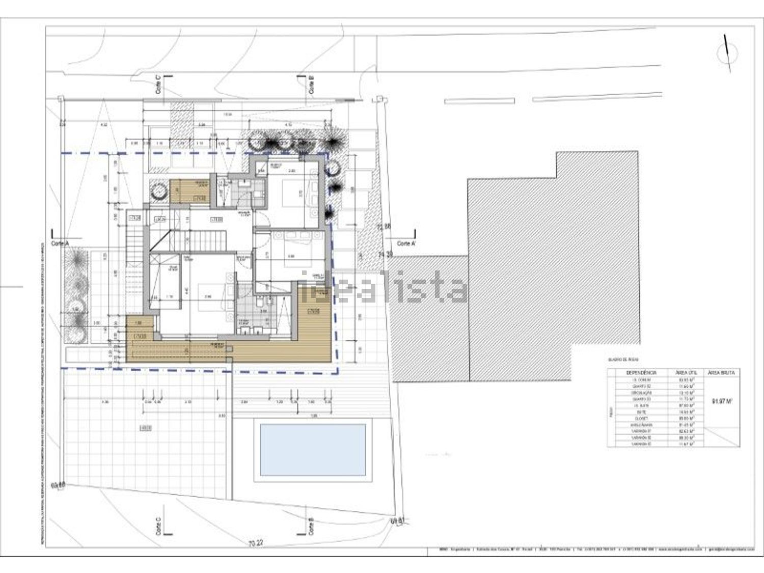 小楼房或独栋别墅出售在 Casais de Mestre Mendo - Coimbrã - 平面图