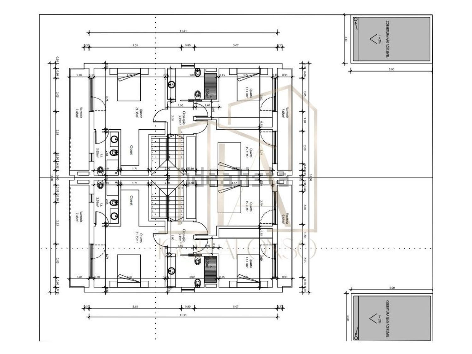 双拼别墅出售在 Pinhal de Frades - 平面图