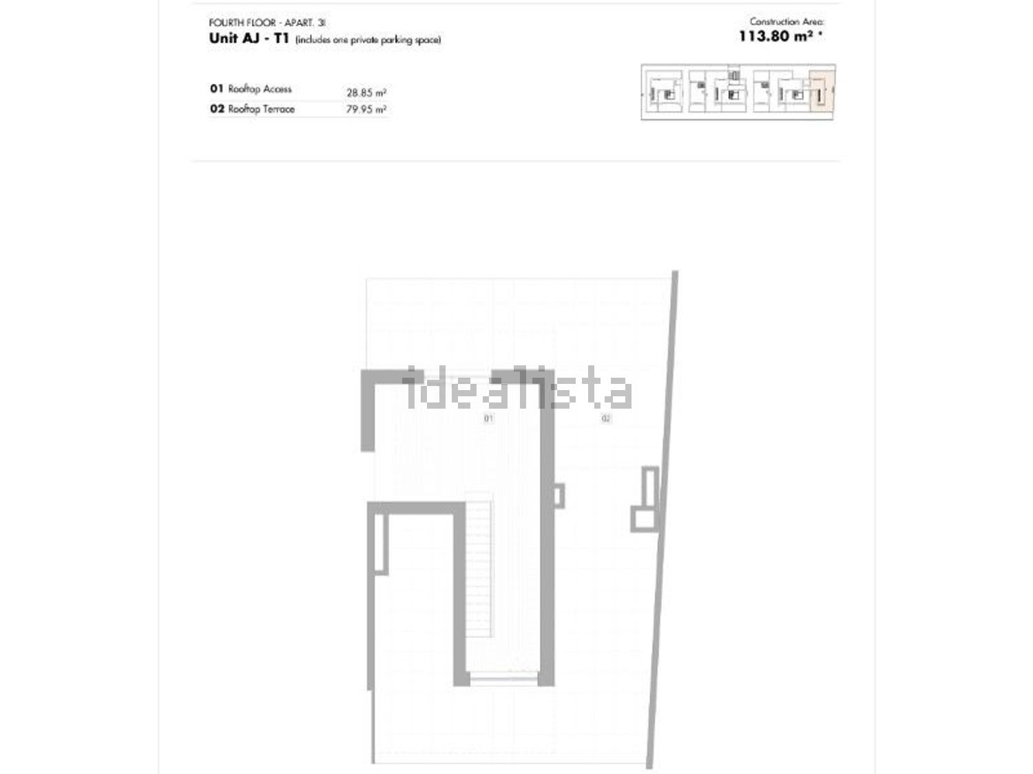 公寓 t2出售在Rua Fernando Pessoa - 平面图