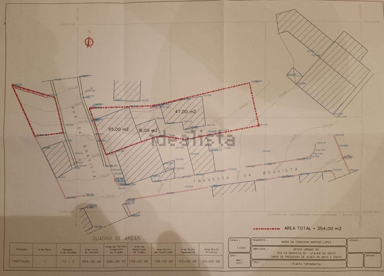 小楼房或独栋别墅出售在Rua da Boavista, 32 - 平面图