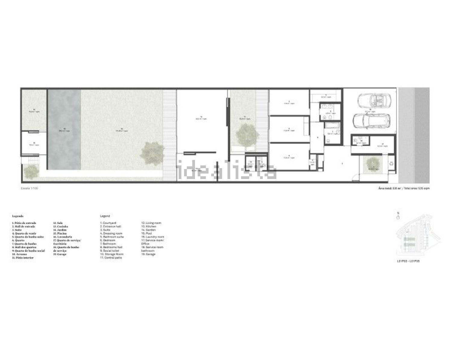 小楼房或独栋别墅出售在Rua Isaac Rabin - 平面图