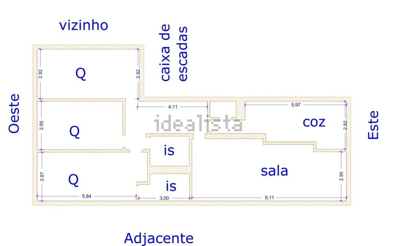 出租公寓 t3在 Quinta da Alagoa - Quinta do Barão - 平面图