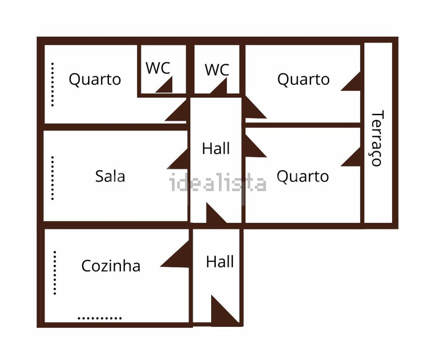 出租公寓 t3在 Quinta de São Gonçalo - 平面图