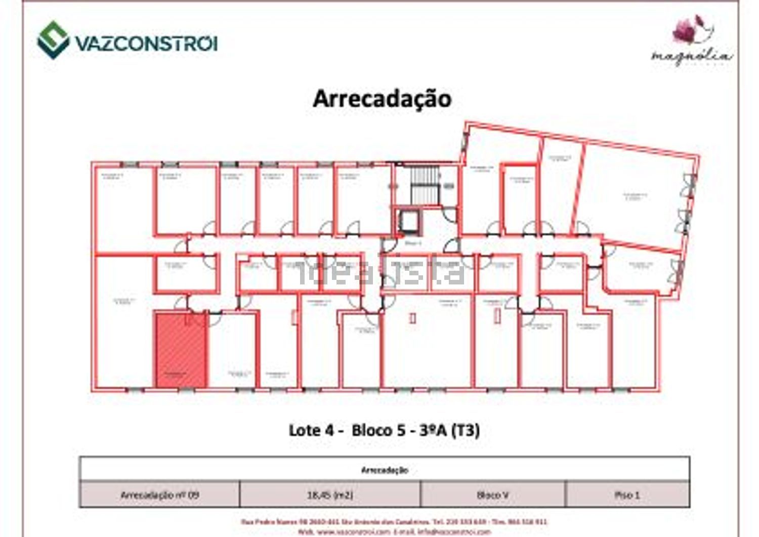 公寓 t3出售在Rua António Variações - 平面图