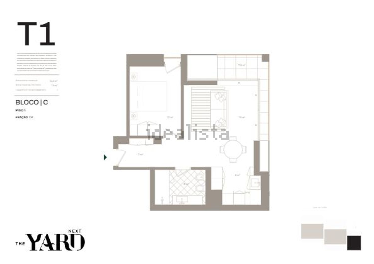 公寓 t1出售在Rua de Chãs s/n - 平面图