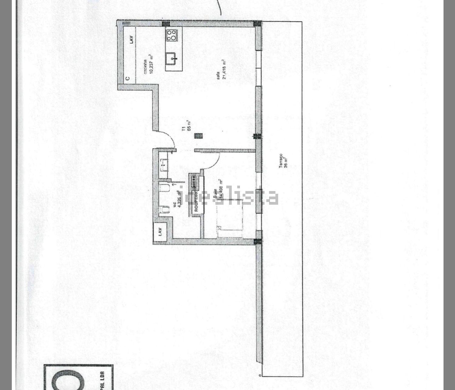 公寓 t1出售在Rua Mestre Joaquim Pereira Ramos, 158 - 平面图