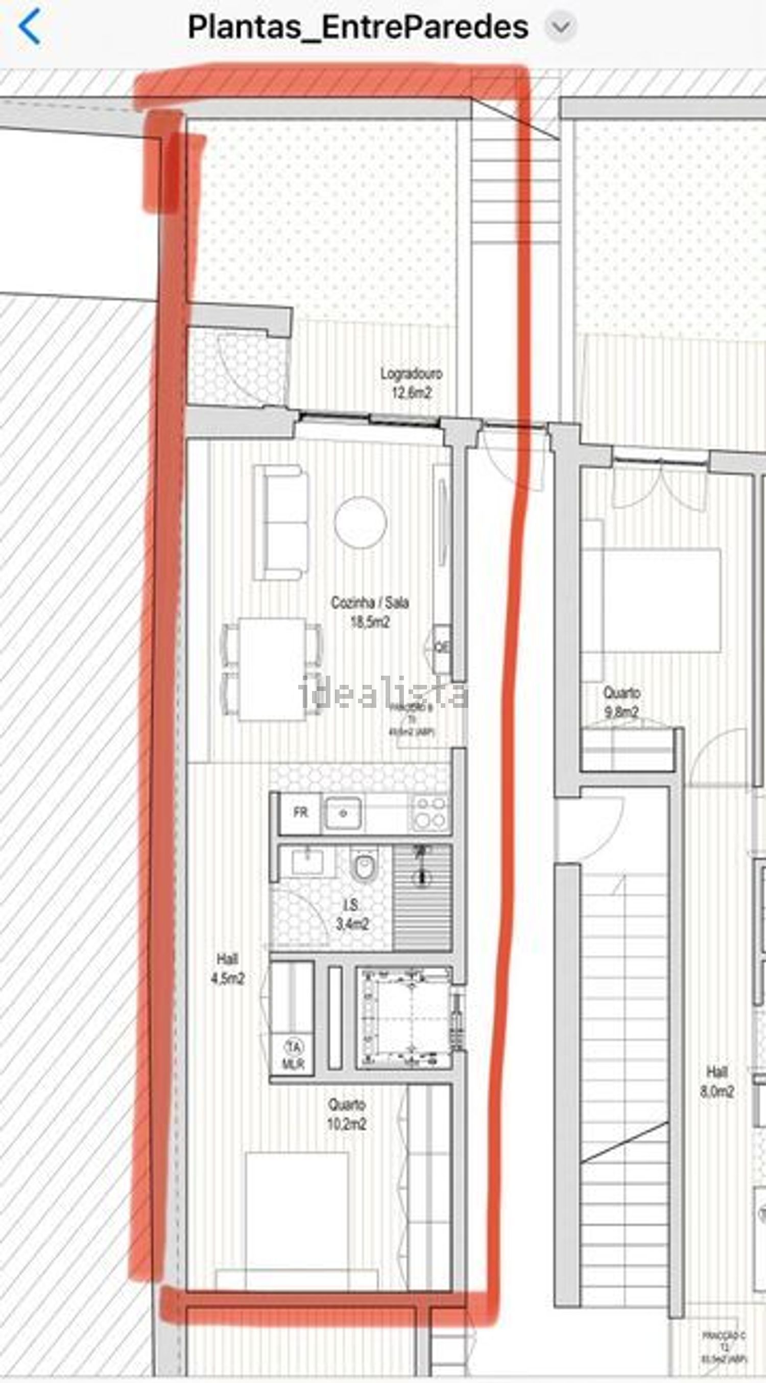公寓 t1出售在Rua de Entreparedes s/n - 平面图