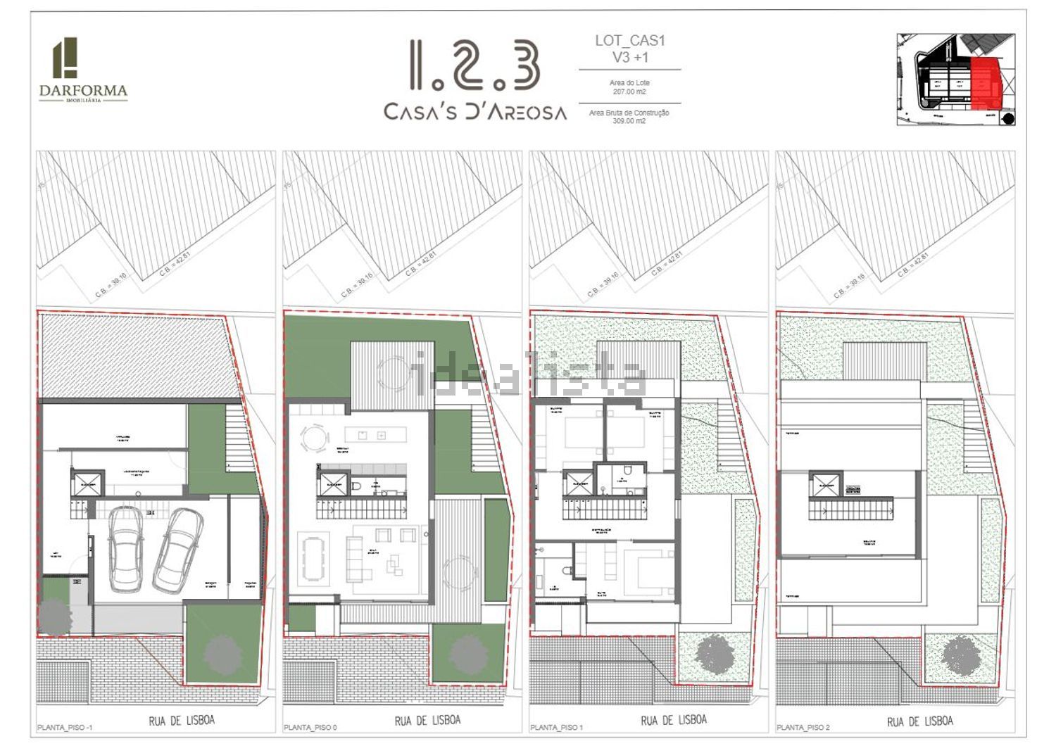 小楼房或独栋别墅出售在Rua de Lisboa - 平面图